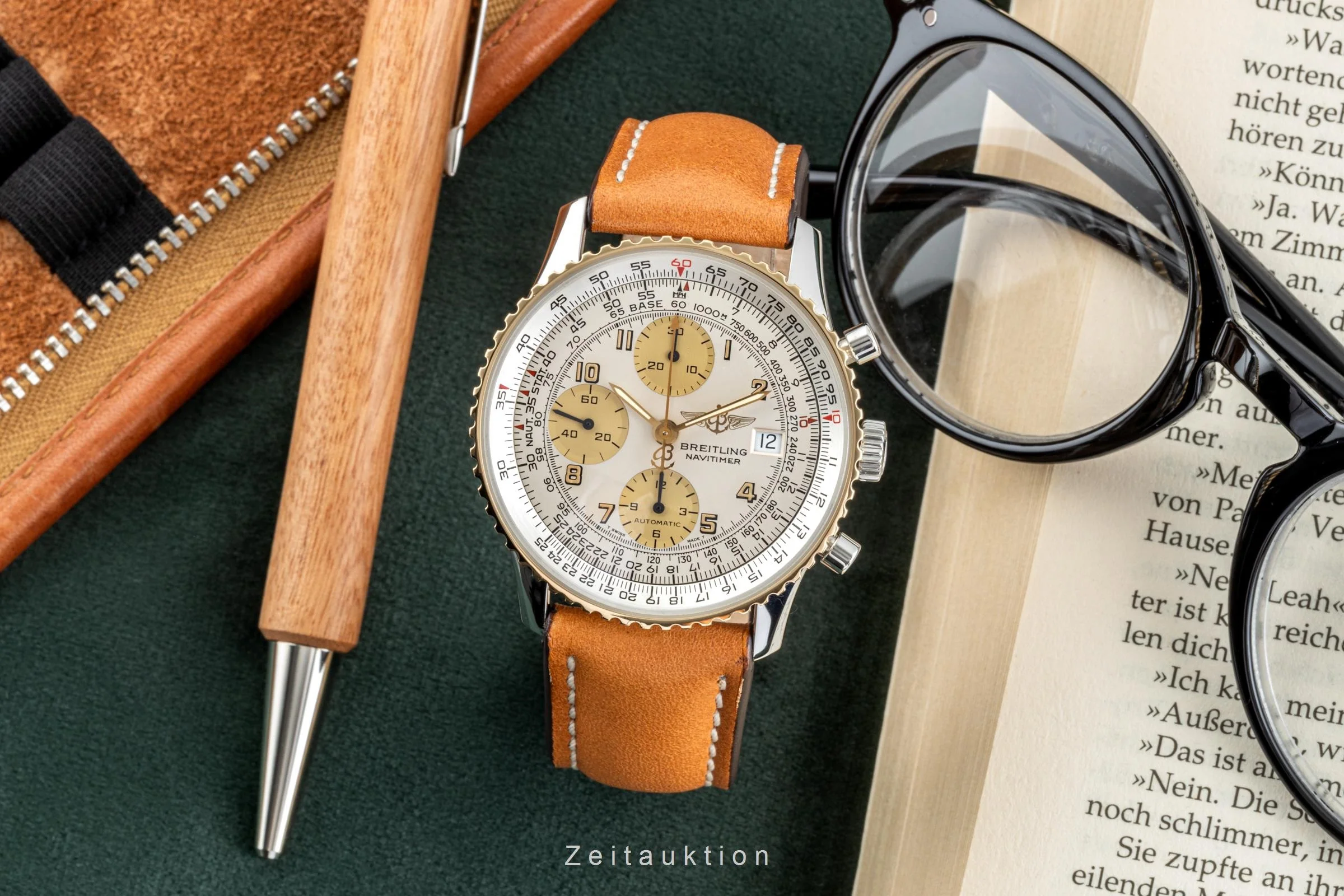 Breitling Old Navitimer chronograph steel / gold automatic men's watch D13022  [2304572] - Image 3