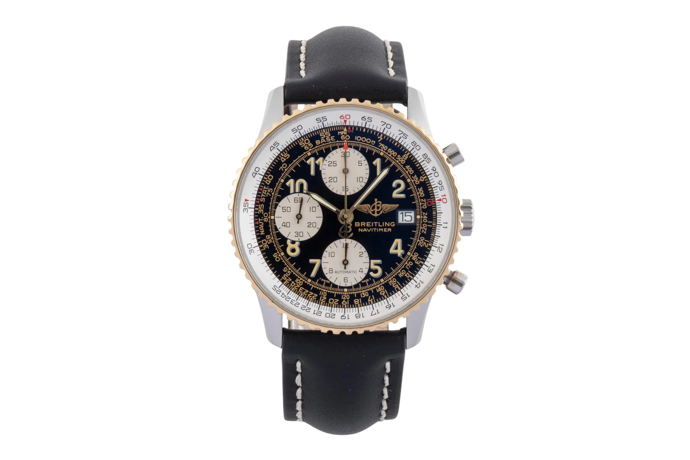 Breitling Old Navitimer chronograph steel / gold automatic men's watch D13022  [2502230] - Image 5