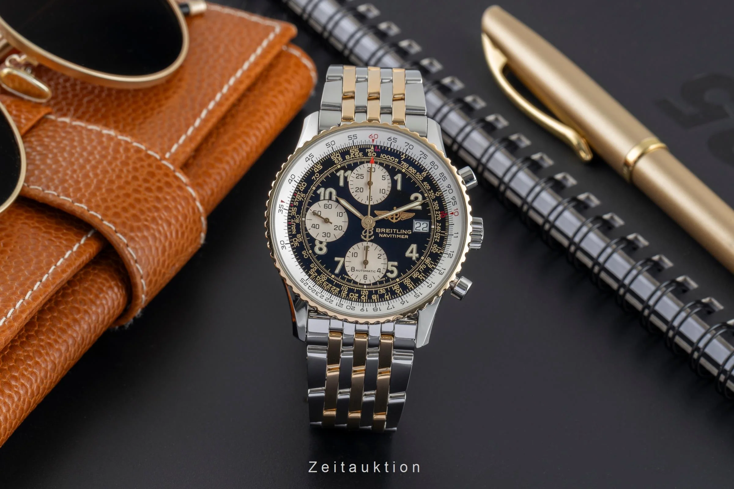 Breitling Old Navitimer chronograph steel / gold automatic men's watch D13022  [2504470] - Image 4