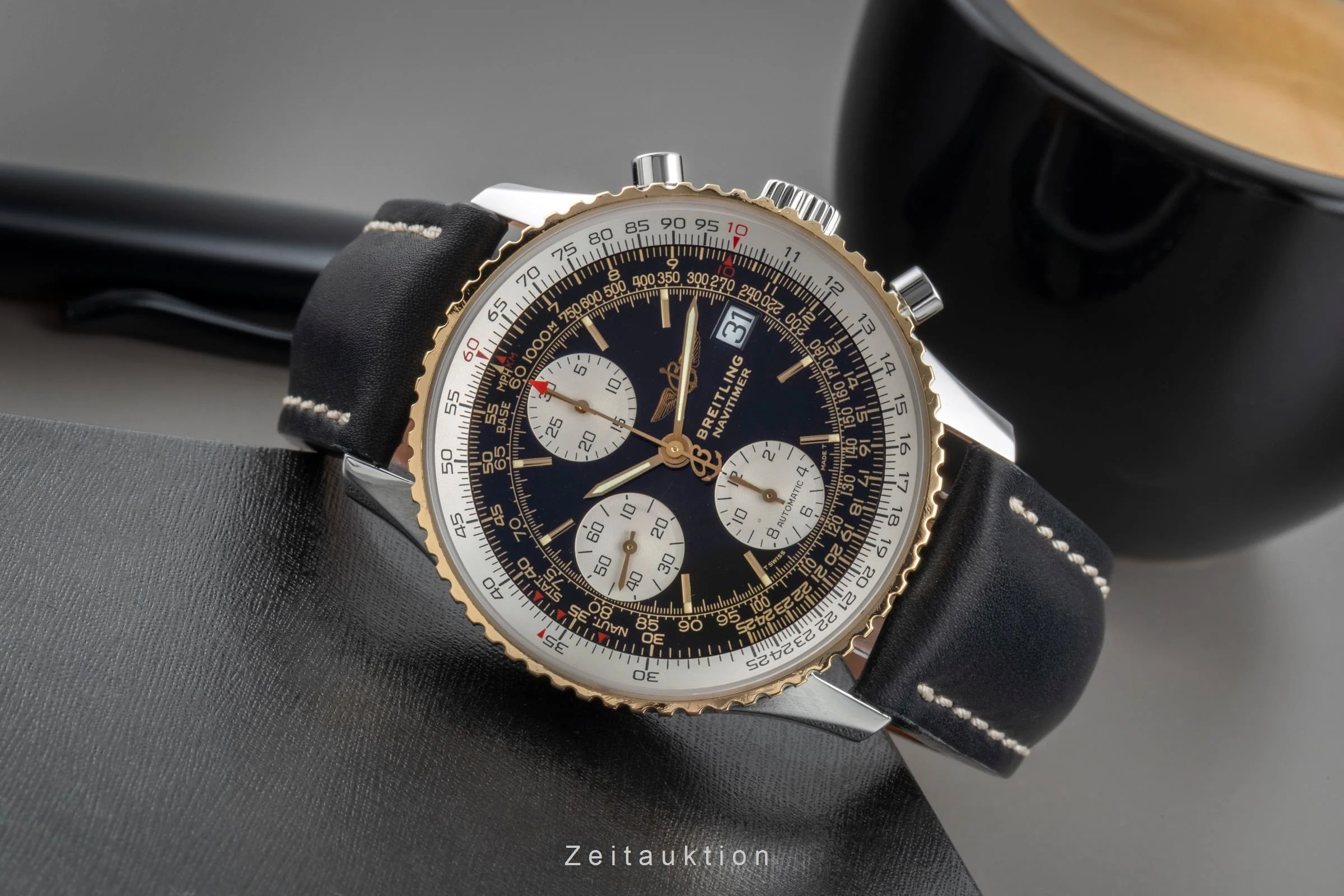 Breitling Old Navitimer chronograph steel / gold automatic men's watch D13022  [2507019] - Image 3
