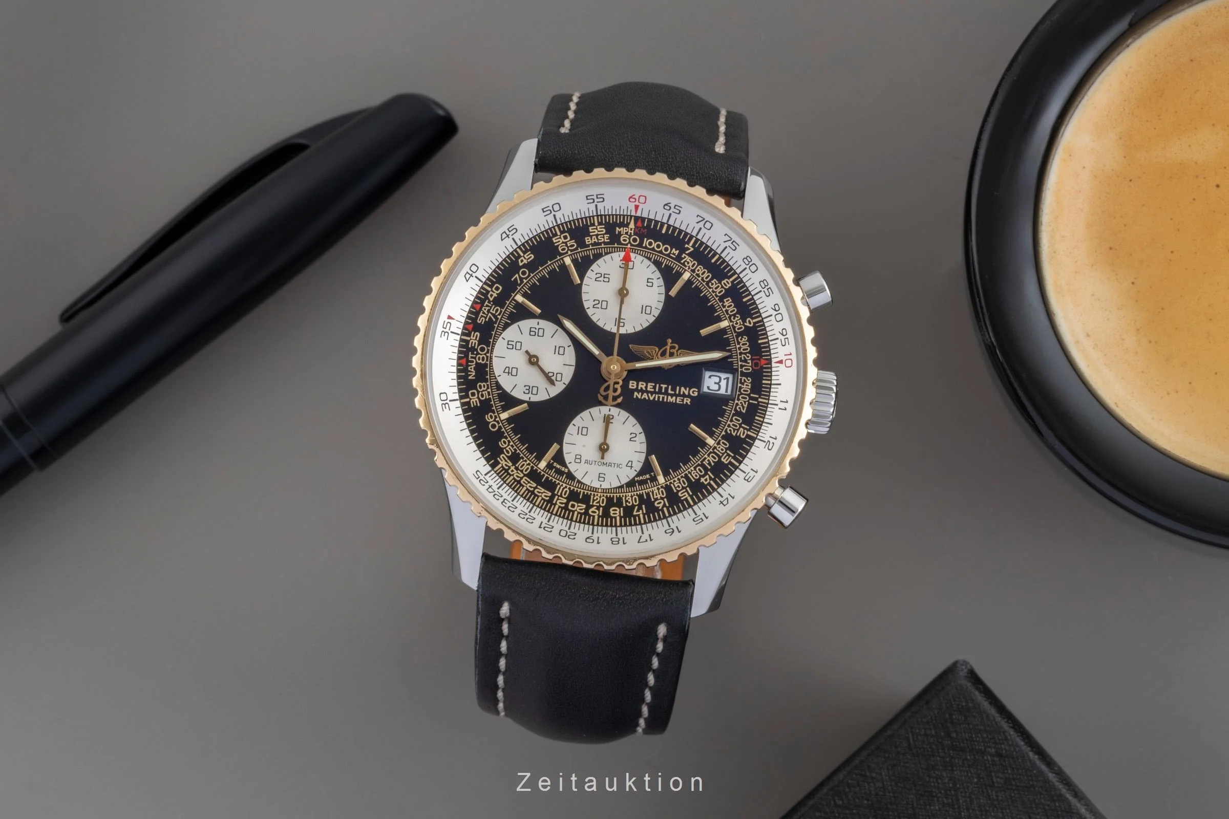 Breitling Old Navitimer chronograph steel / gold automatic men's watch D13022  [2507019] - Image 4