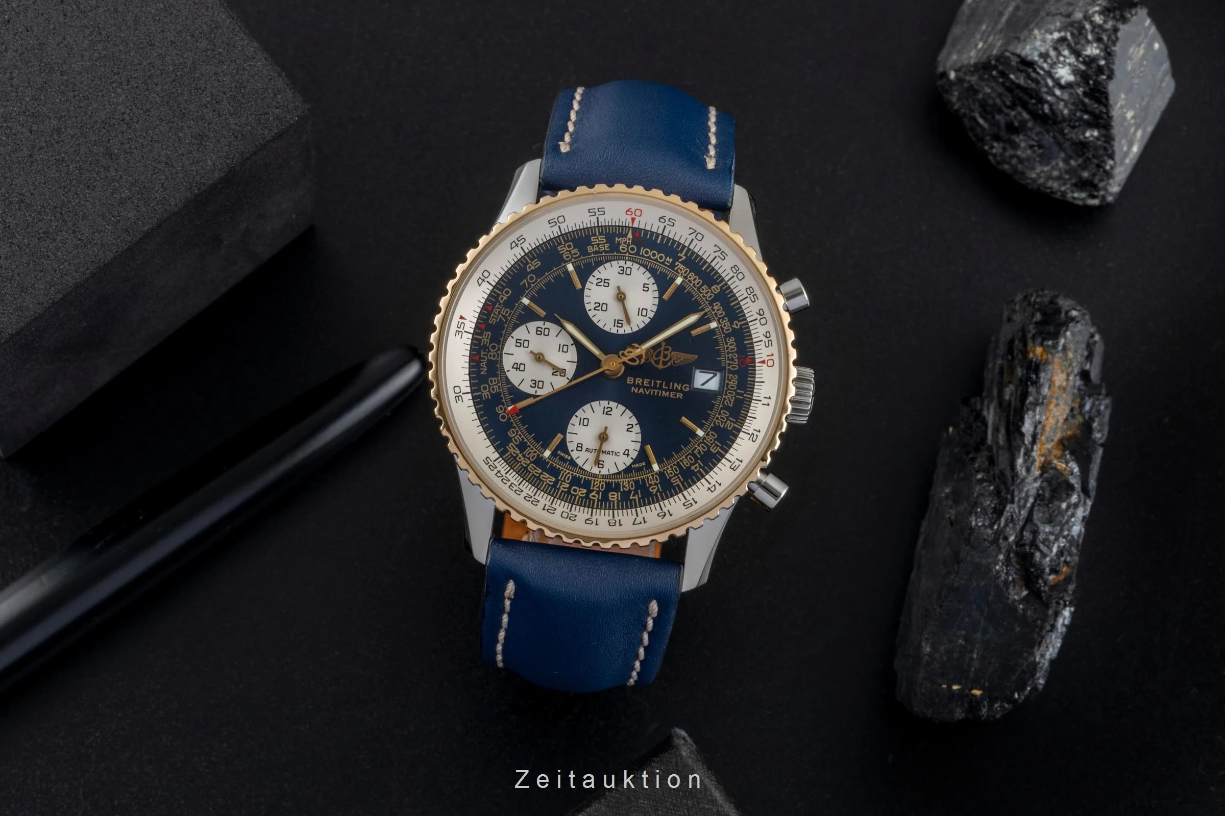 Breitling Old Navitimer chronograph steel / gold automatic men's watch D13322  [2506991] - Image 4