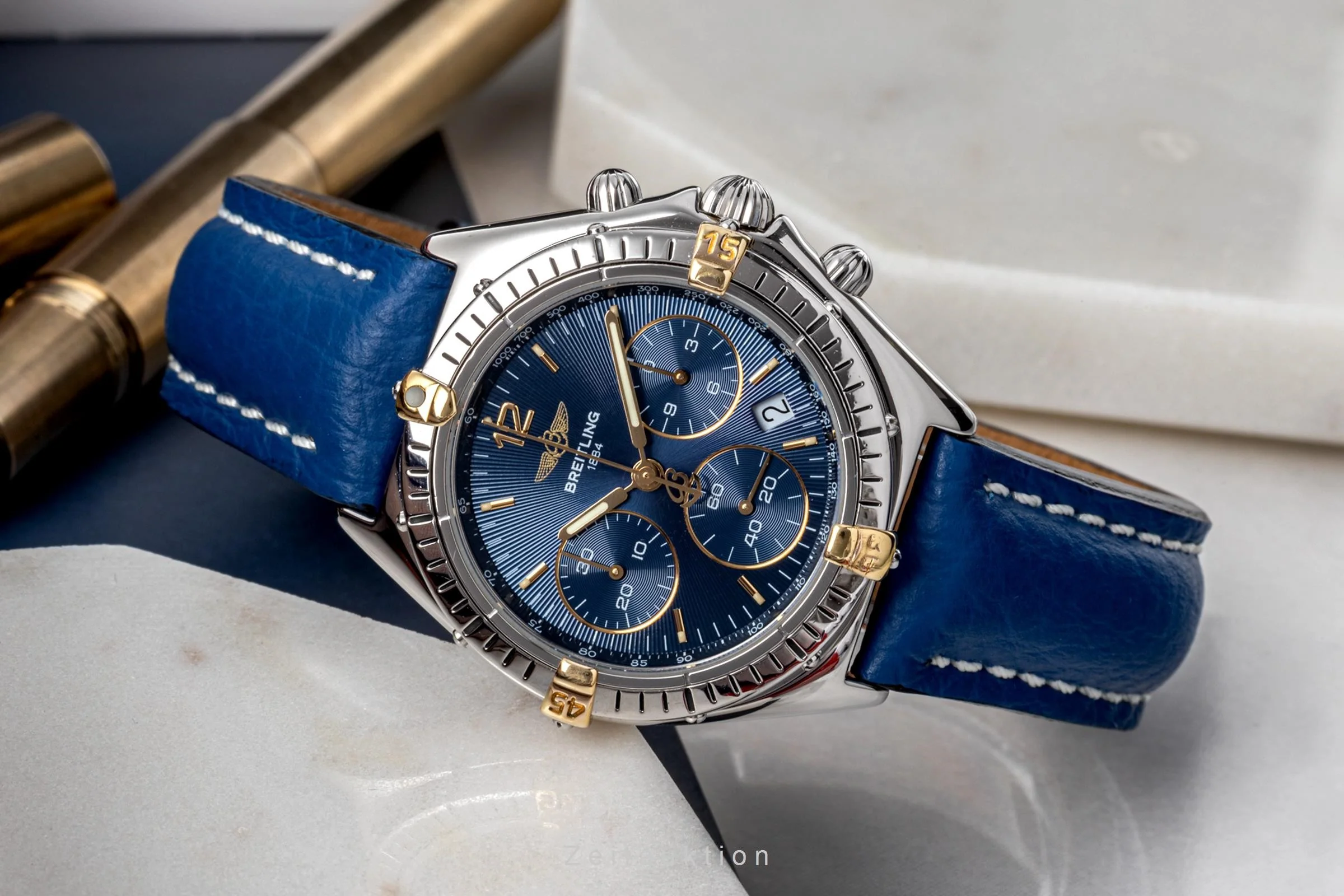 Breitling Sextant chronograph steel / gold quartz men's watch B55047  [2301024] - Image 2