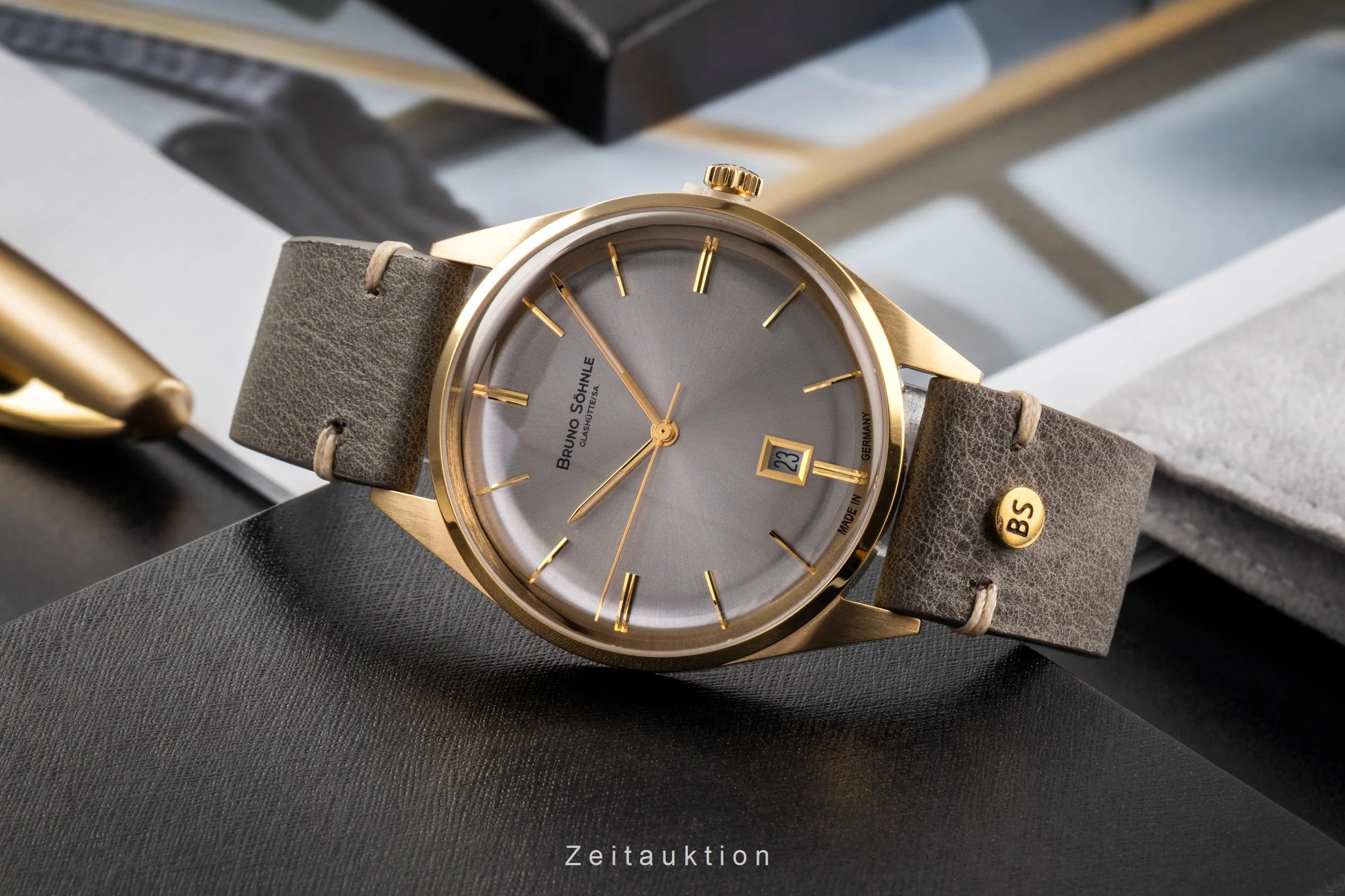 Bruno Söhnle Glashütte Merano gilt / steel quartz men's watch 17-33232-241  [2503443] - Image 3