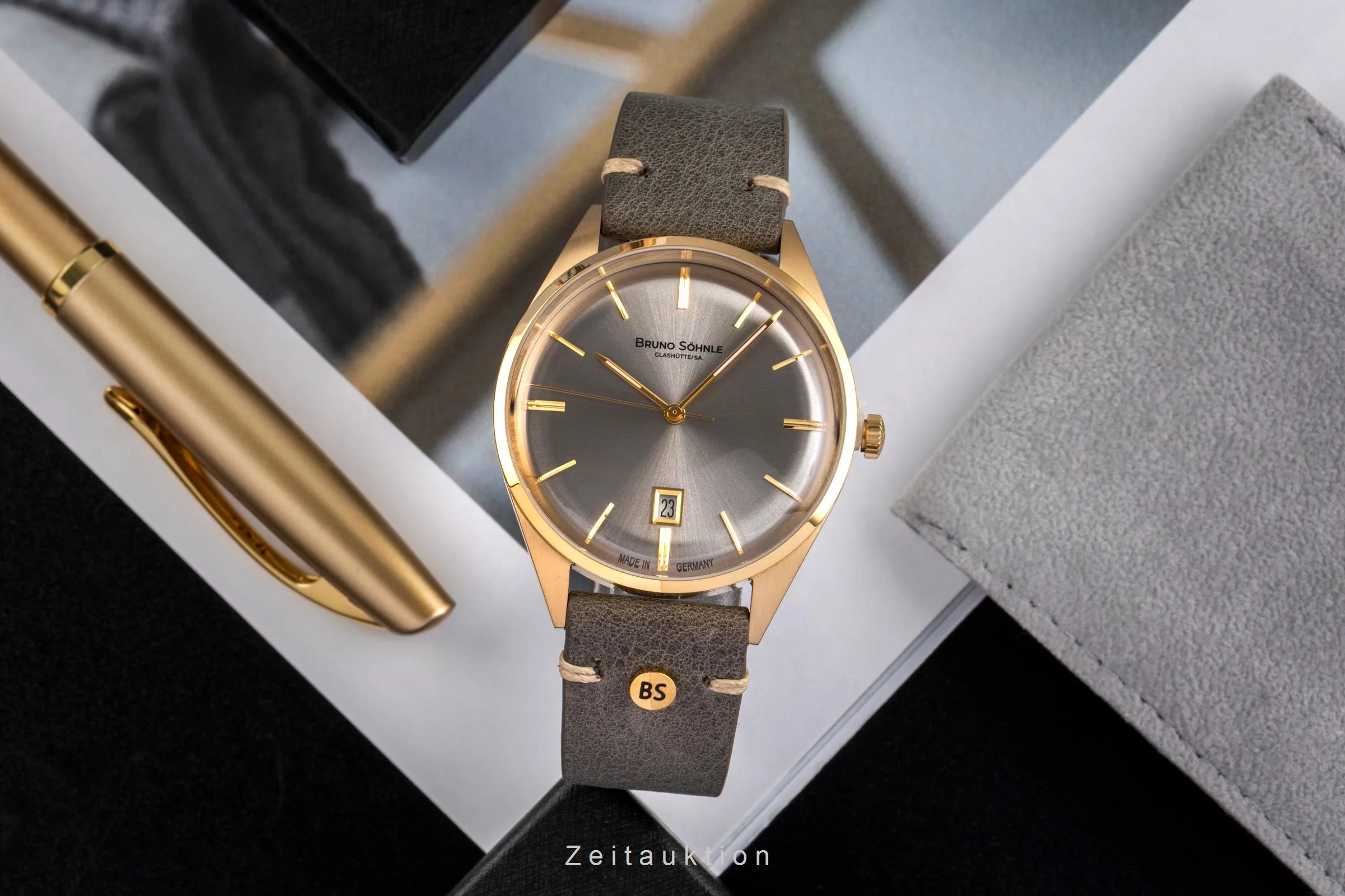 Bruno Söhnle Glashütte Merano gilt / steel quartz men's watch 17-33232-241  [2503443] - Image 4
