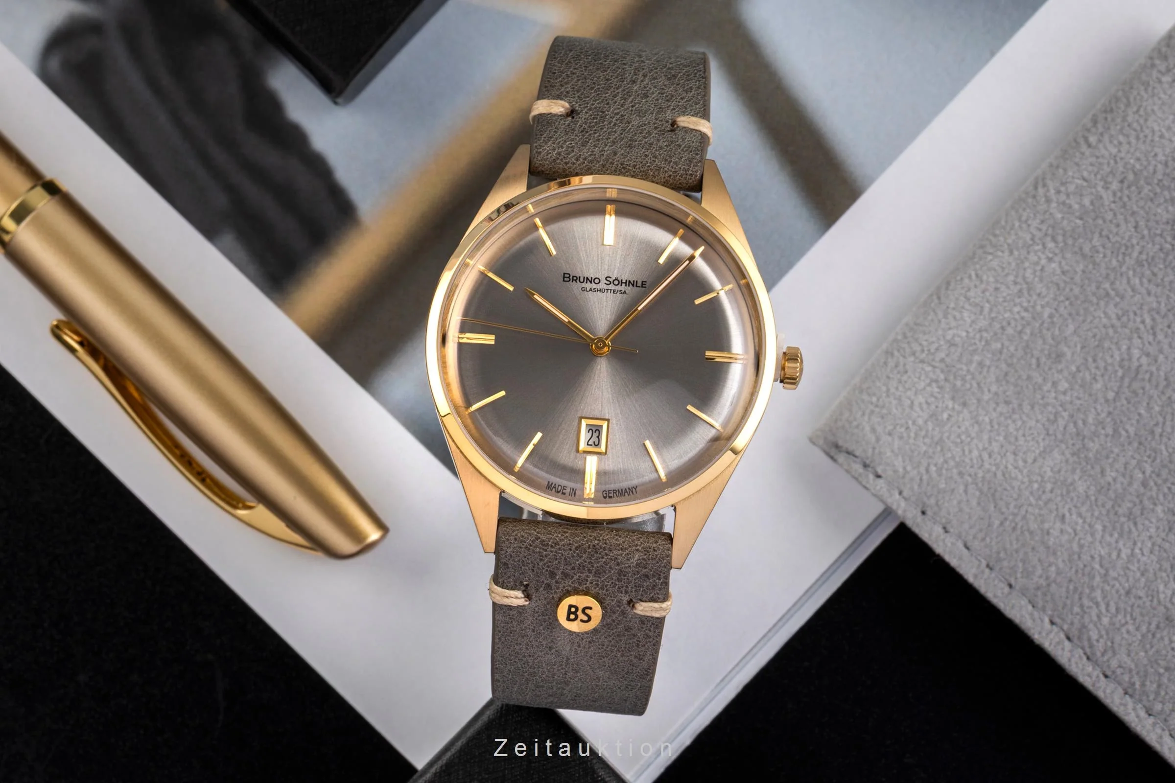 Bruno Söhnle Glashütte Merano gilt / steel quartz men's watch 17-33232-241  [2504854] - Image 4