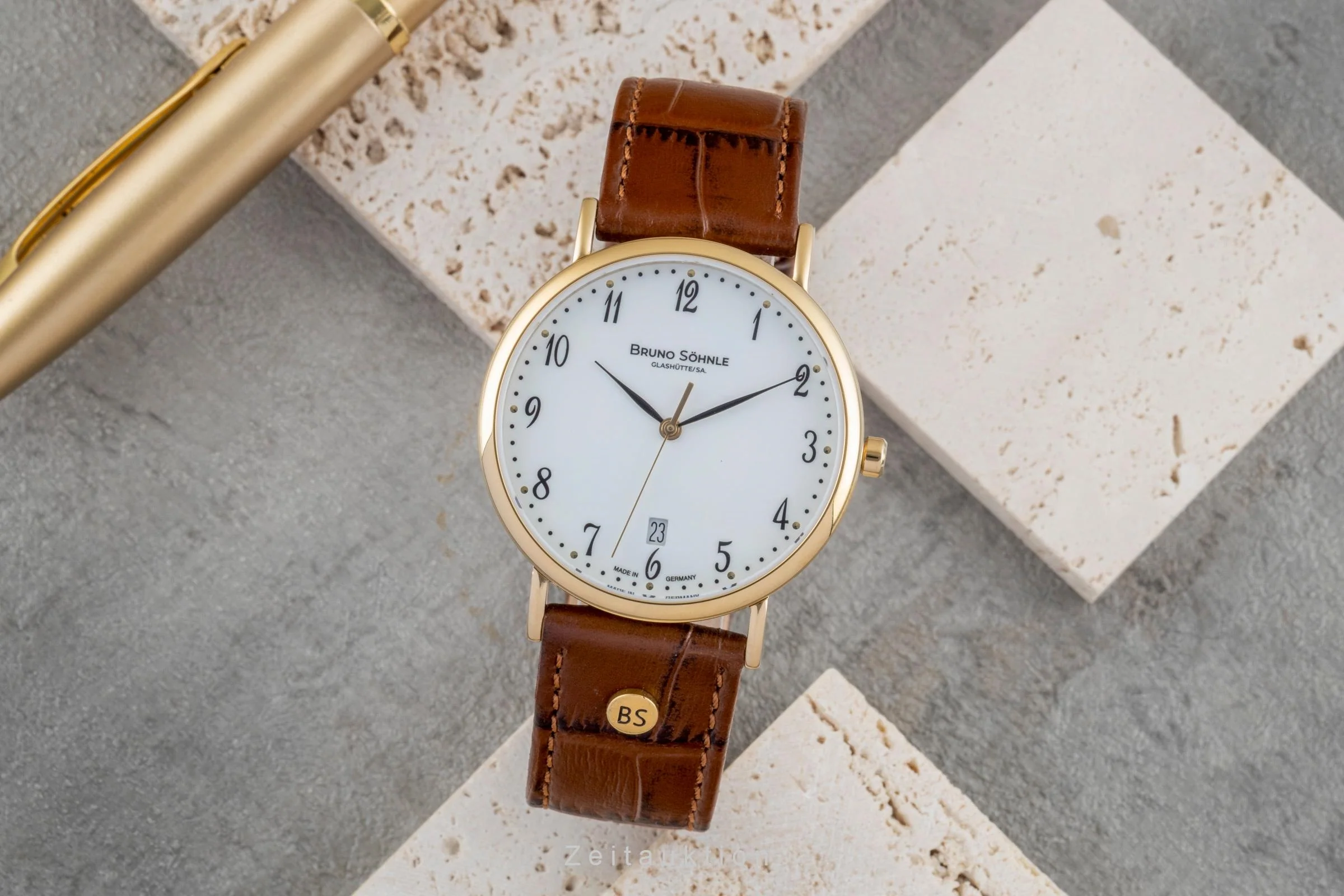 Bruno Söhnle Glashütte Nabucco gilt / steel quartz men's watch 17-33085-921  [2506460] - Image 4