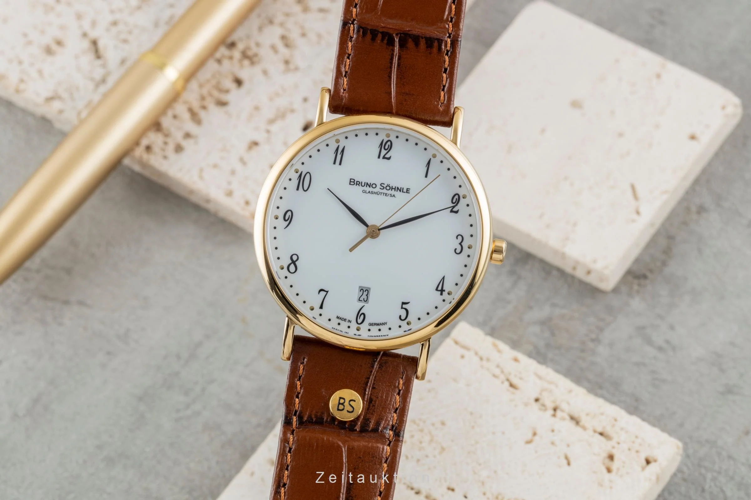 Bruno Söhnle Glashütte Nabucco gilt / steel quartz men's watch 17-33085-921  [2600643] - Image 2