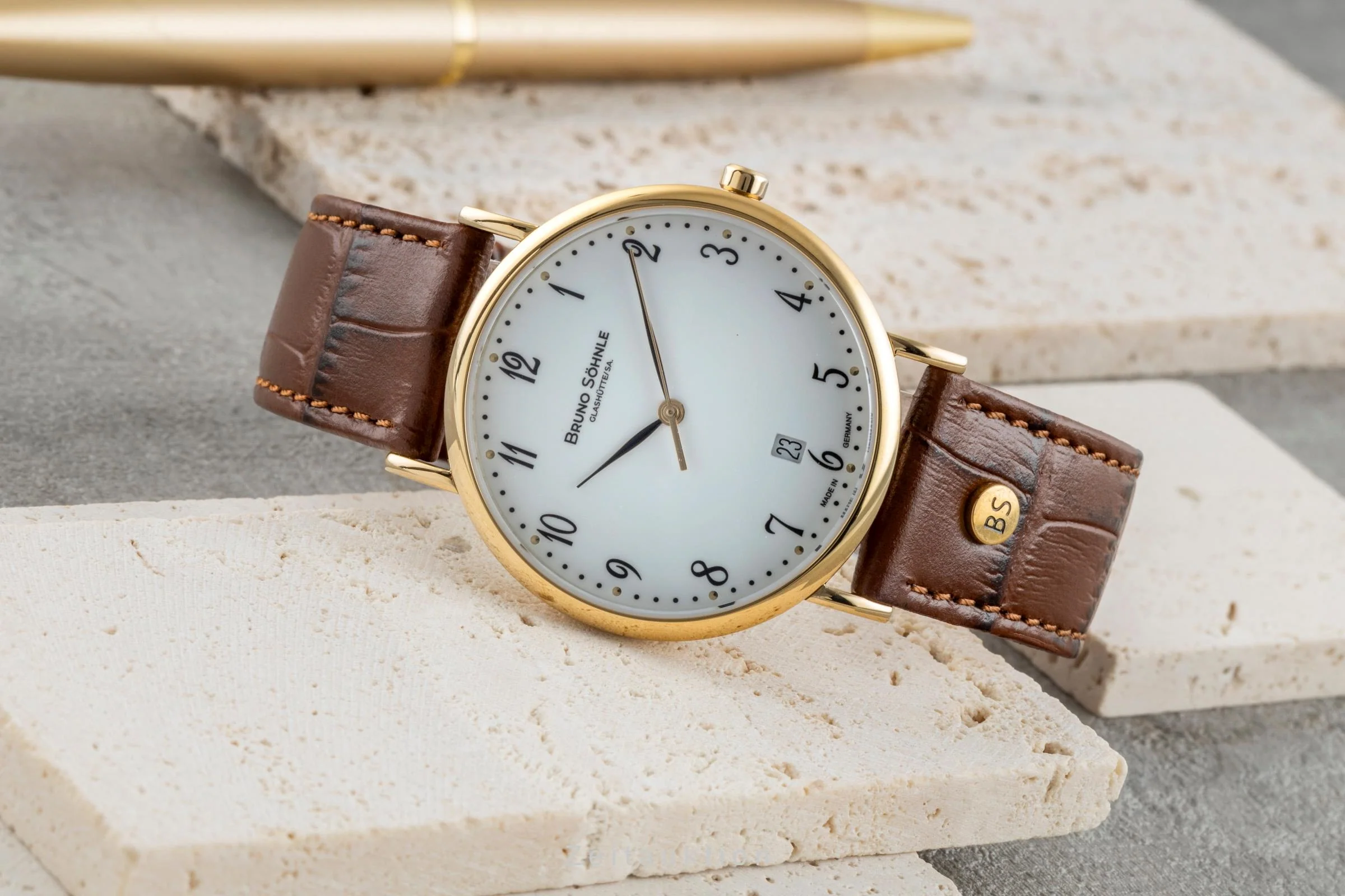 Bruno Söhnle Glashütte Nabucco gilt / steel quartz men's watch 17-33085-921  [2600643] - Image 3