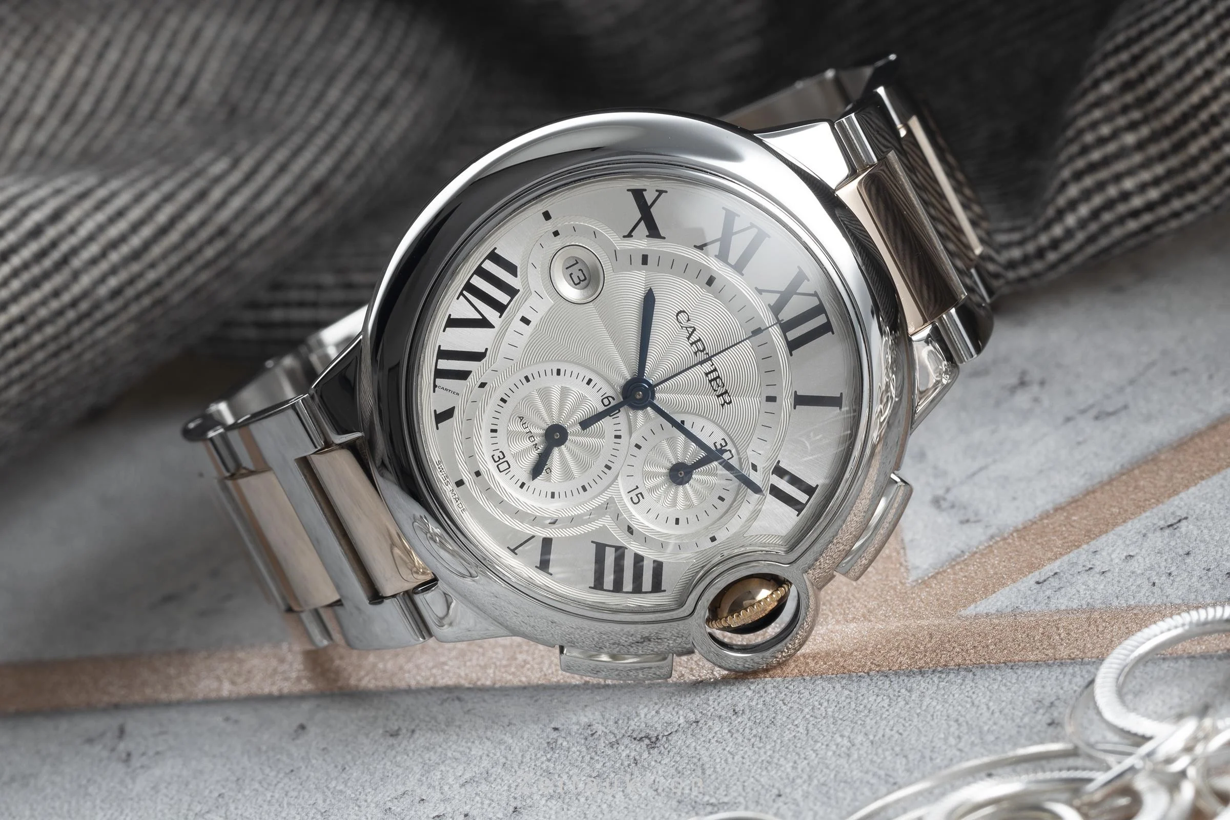 Cartier Ballon Bleu de Cartier chronograph steel automatic men's watch 3109  [2202397] - Image 2