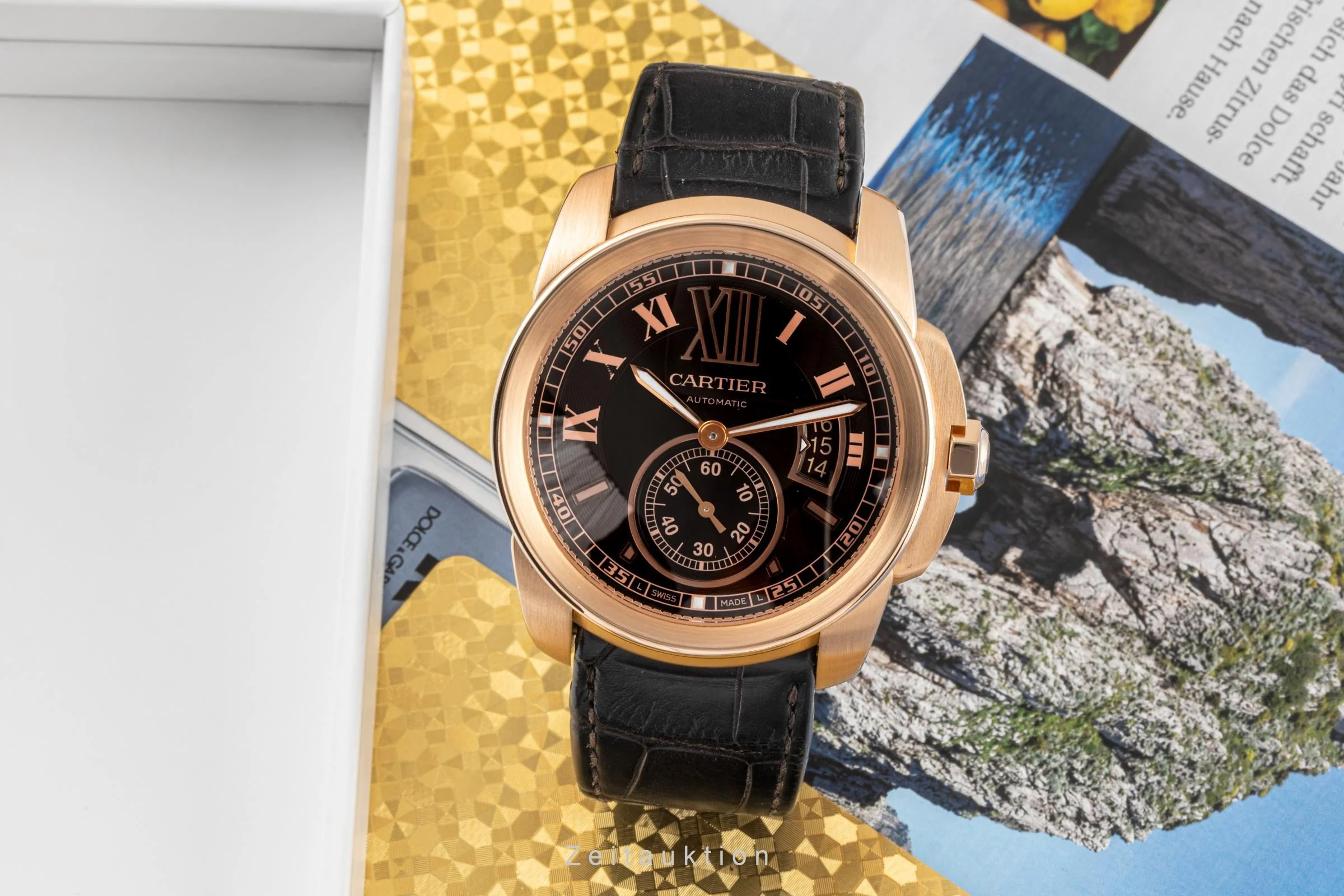 Cartier Calibre de Cartier 18 ct red gold automatic men's watch W7100007, 3300  [2305795] - Image 3