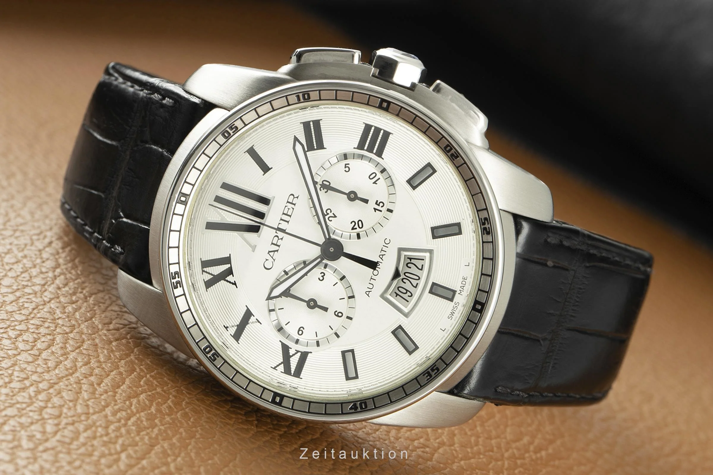 Cartier Calibre de Cartier chronograph steel automatic men's watch 3578  [2107838] - Image 2