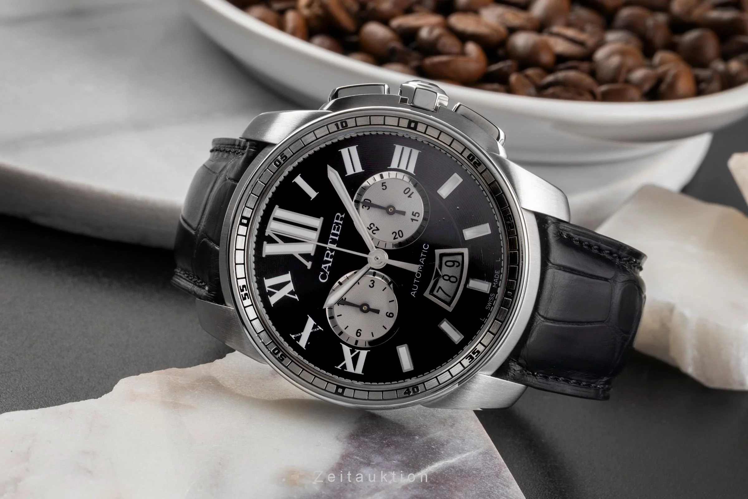 Cartier Calibre de Cartier chronograph steel automatic men's watch W7100061  [2502963] - Image 3
