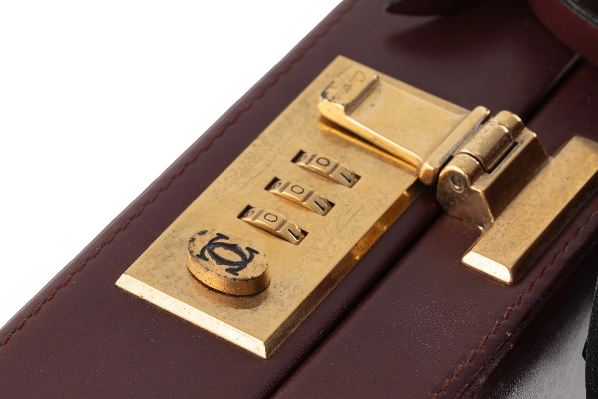 Cartier leather briefcase 24-hour with luggage tag 1980s vintage suitcase[KL26012] - Image 10