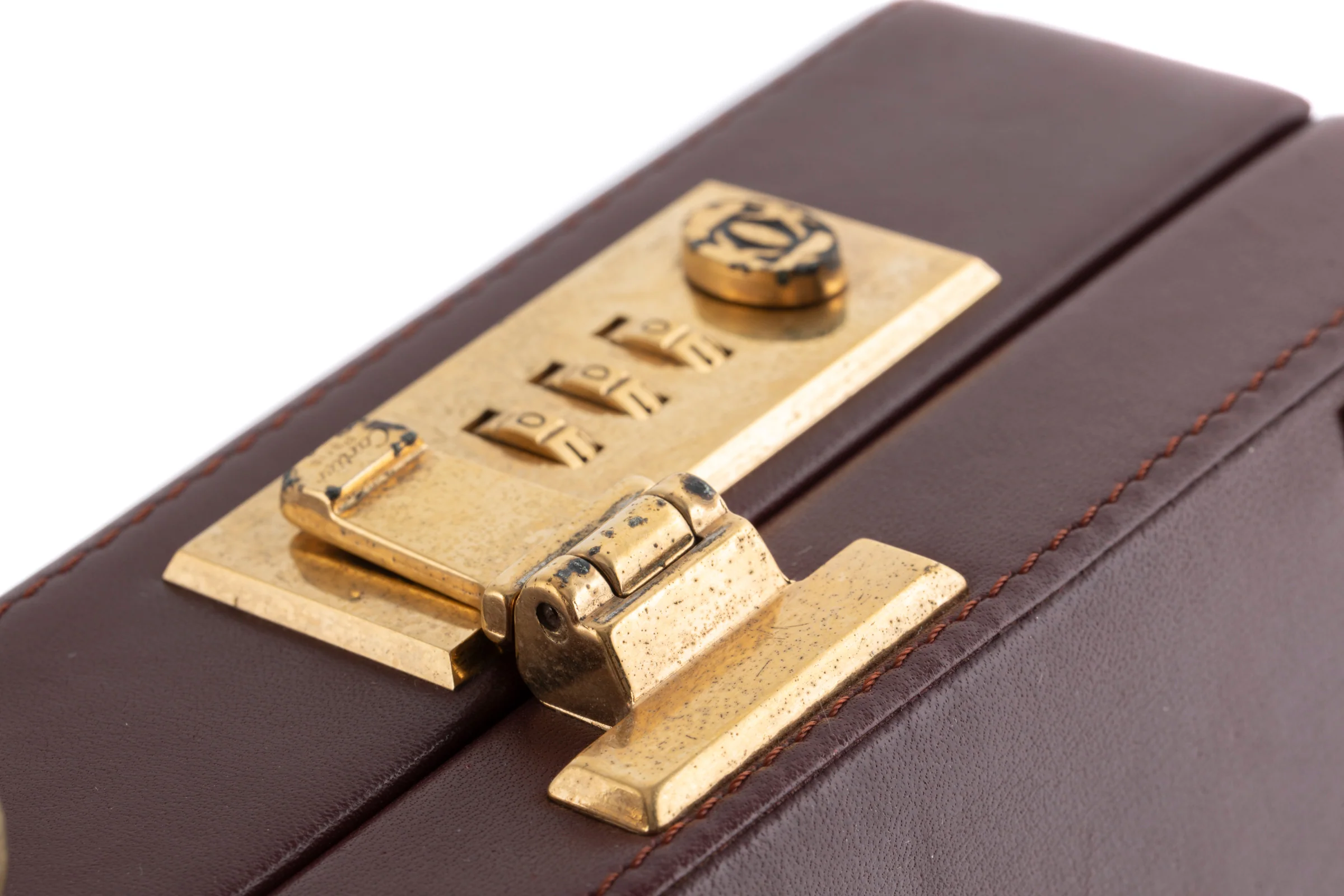 Cartier leather briefcase 24-hour with luggage tag 1980s vintage suitcase[KL26012] - Image 11