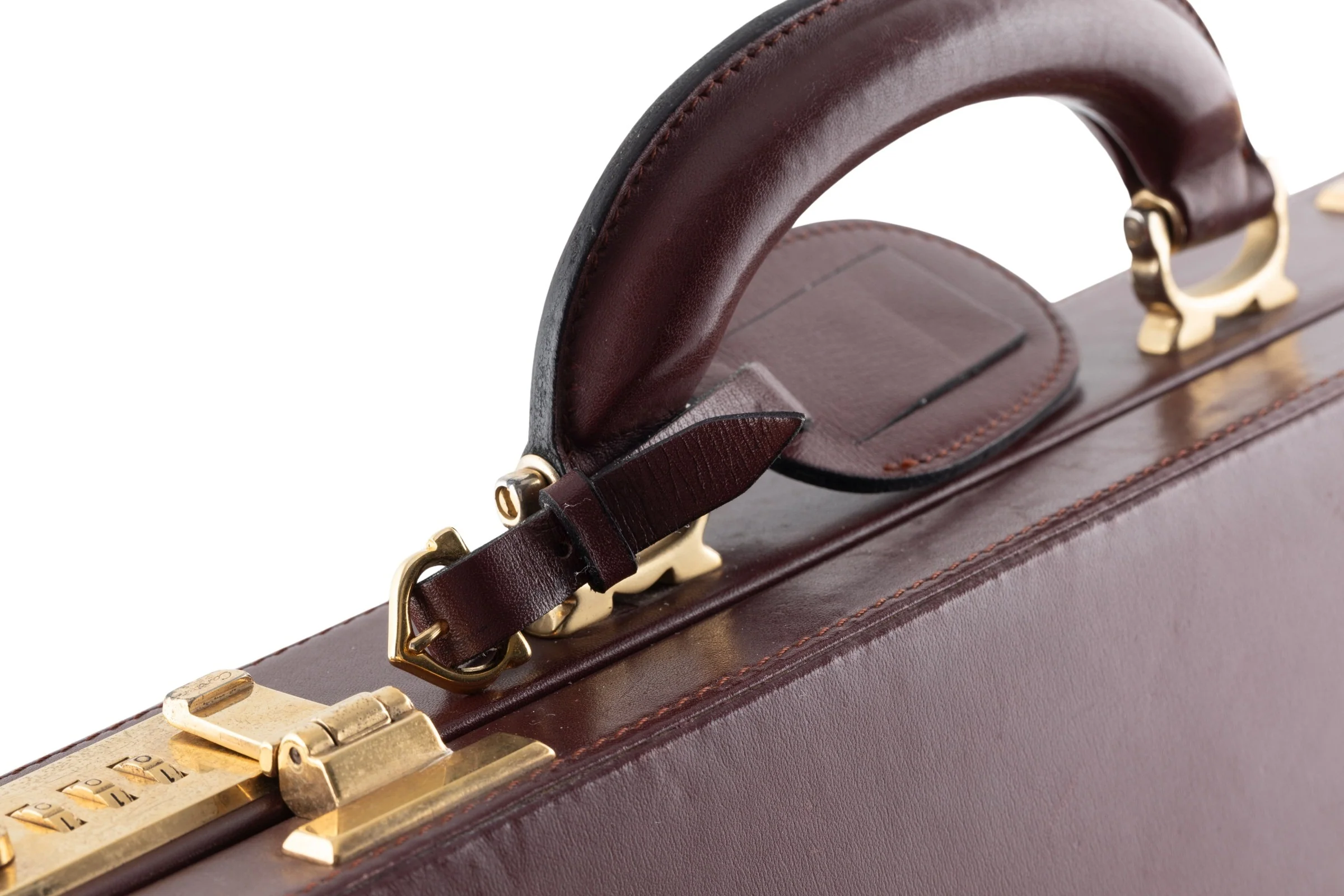 Cartier leather briefcase 24-hour with luggage tag 1980s vintage suitcase[KL26012] - Image 12