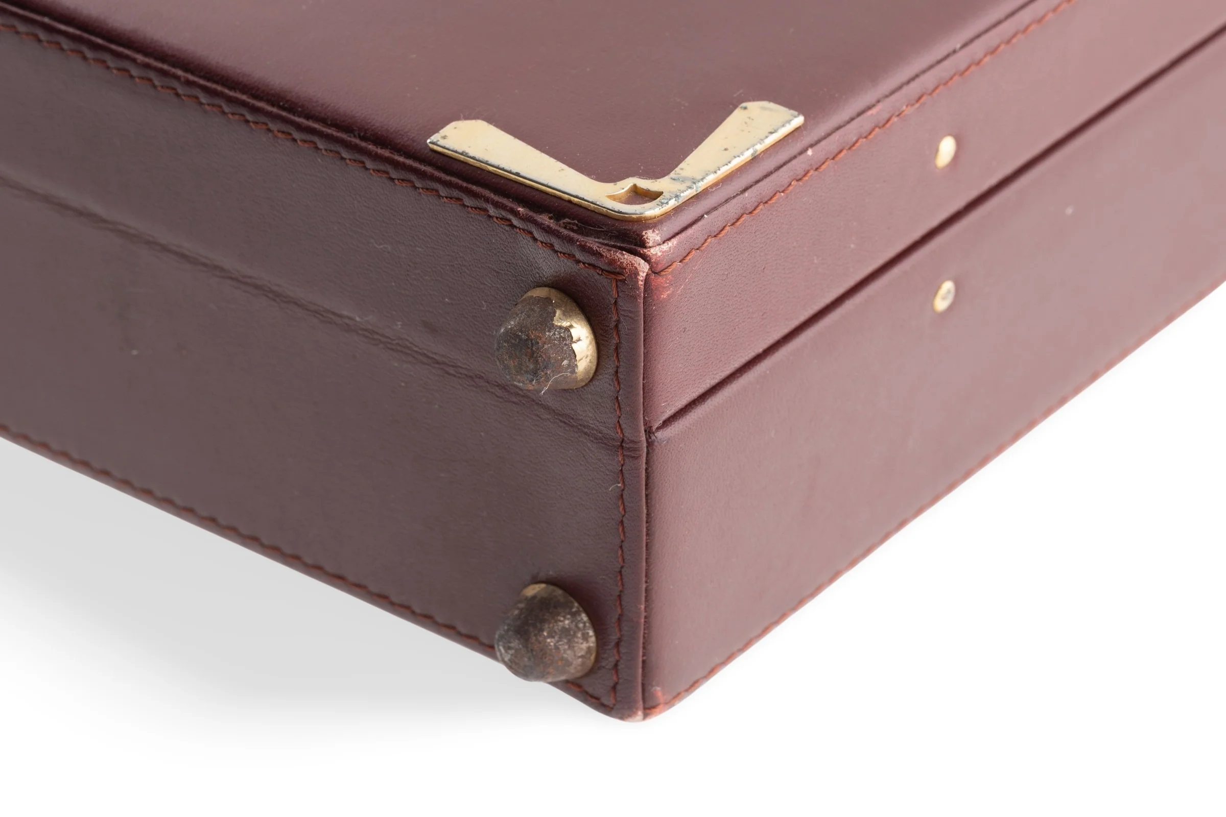 Cartier leather briefcase 24-hour with luggage tag 1980s vintage suitcase[KL26012] - Image 13