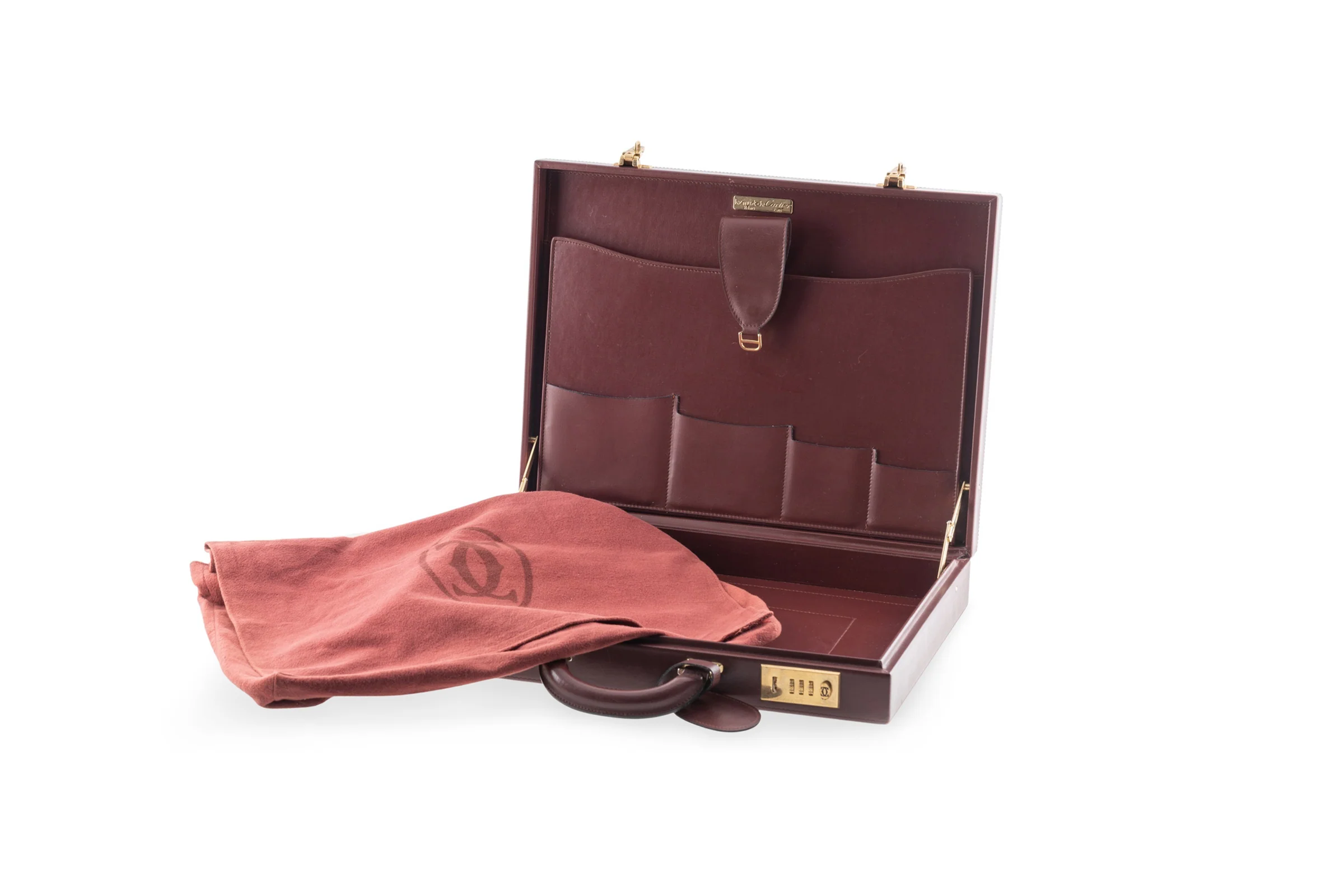 Cartier leather briefcase 24-hour with luggage tag 1980s vintage suitcase[KL26012] - Image 15
