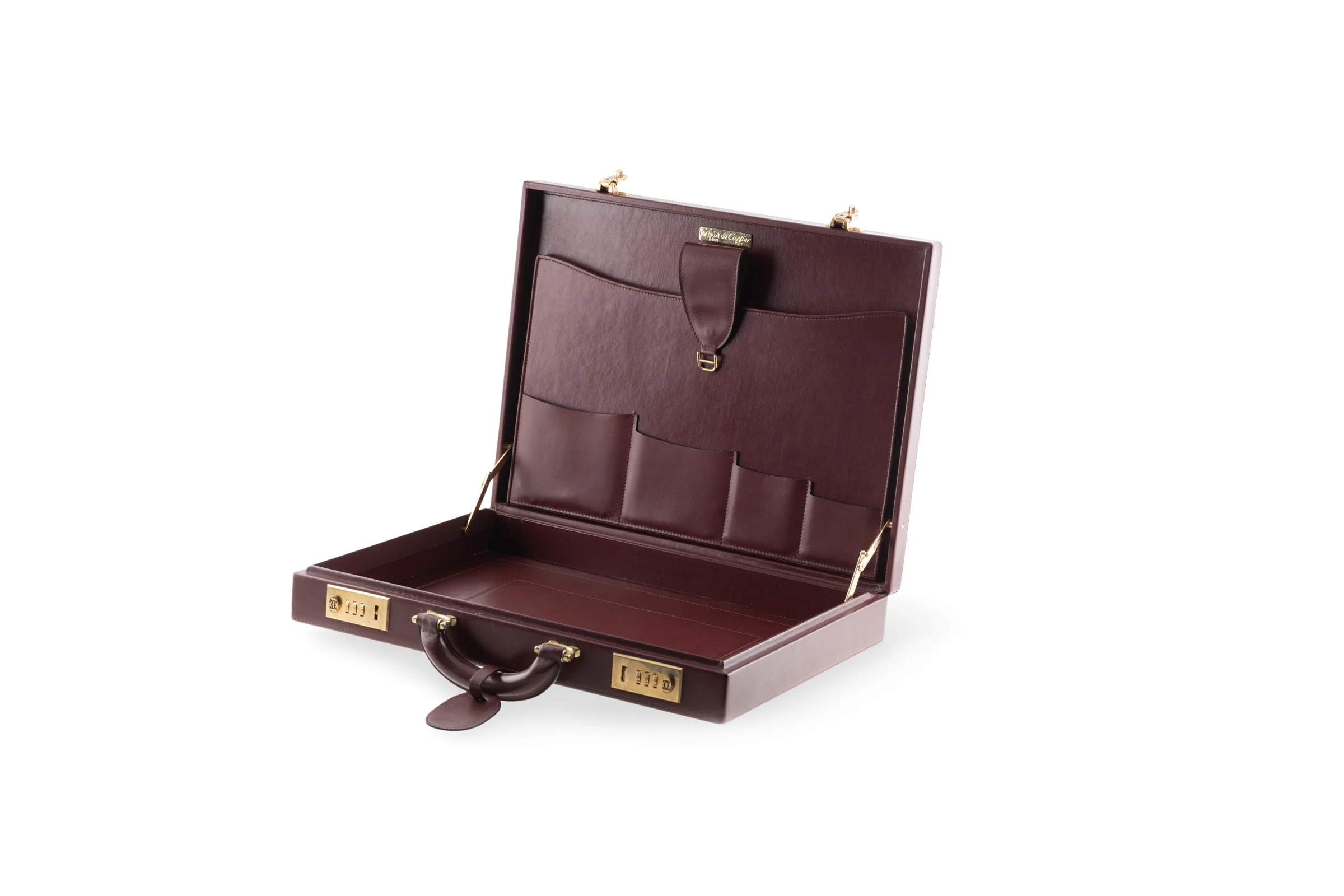 Cartier leather briefcase 24-hour with luggage tag 1980s vintage suitcase[KL26012] - Image 16