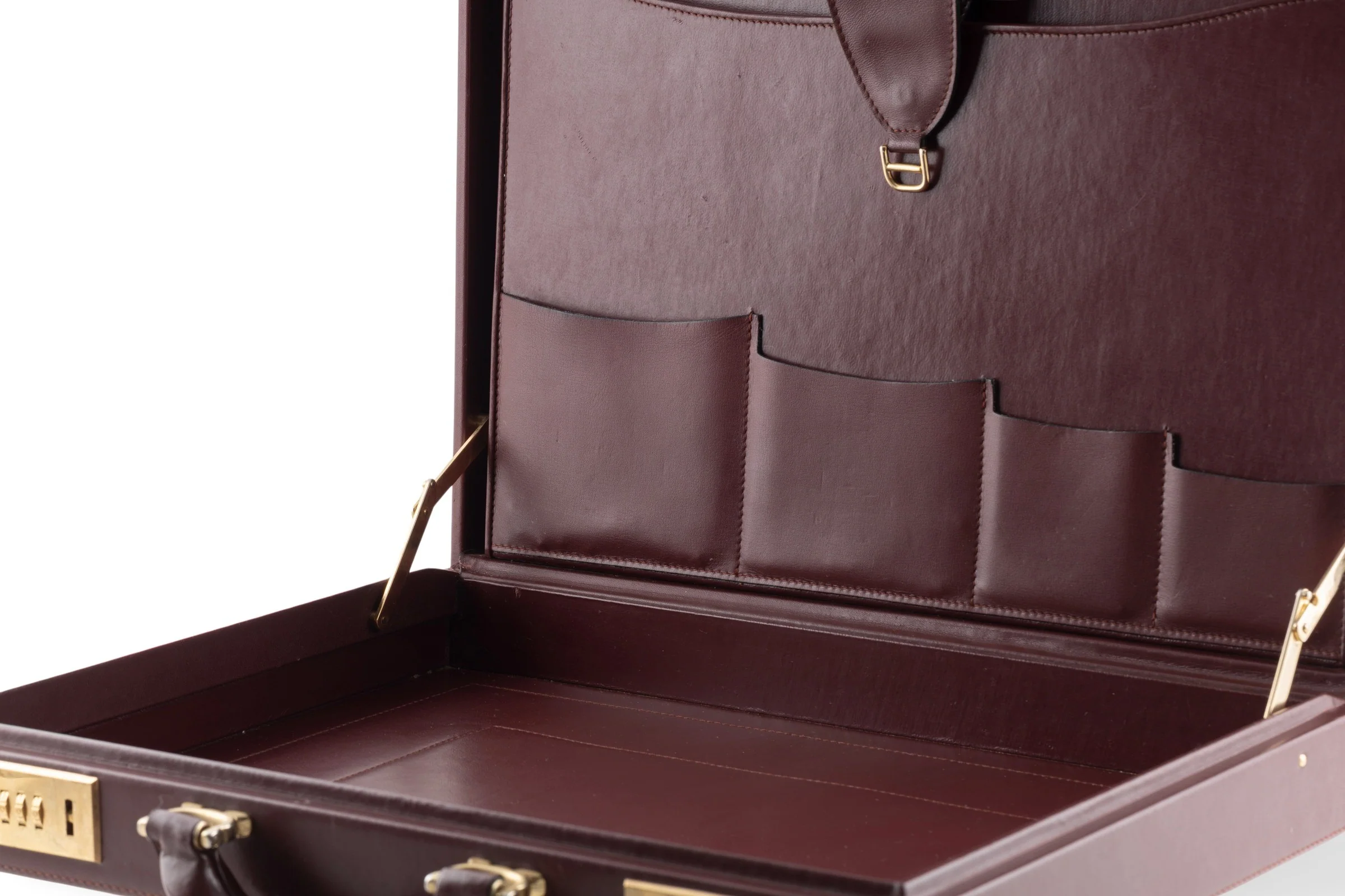 Cartier leather briefcase 24-hour with luggage tag 1980s vintage suitcase[KL26012] - Image 17