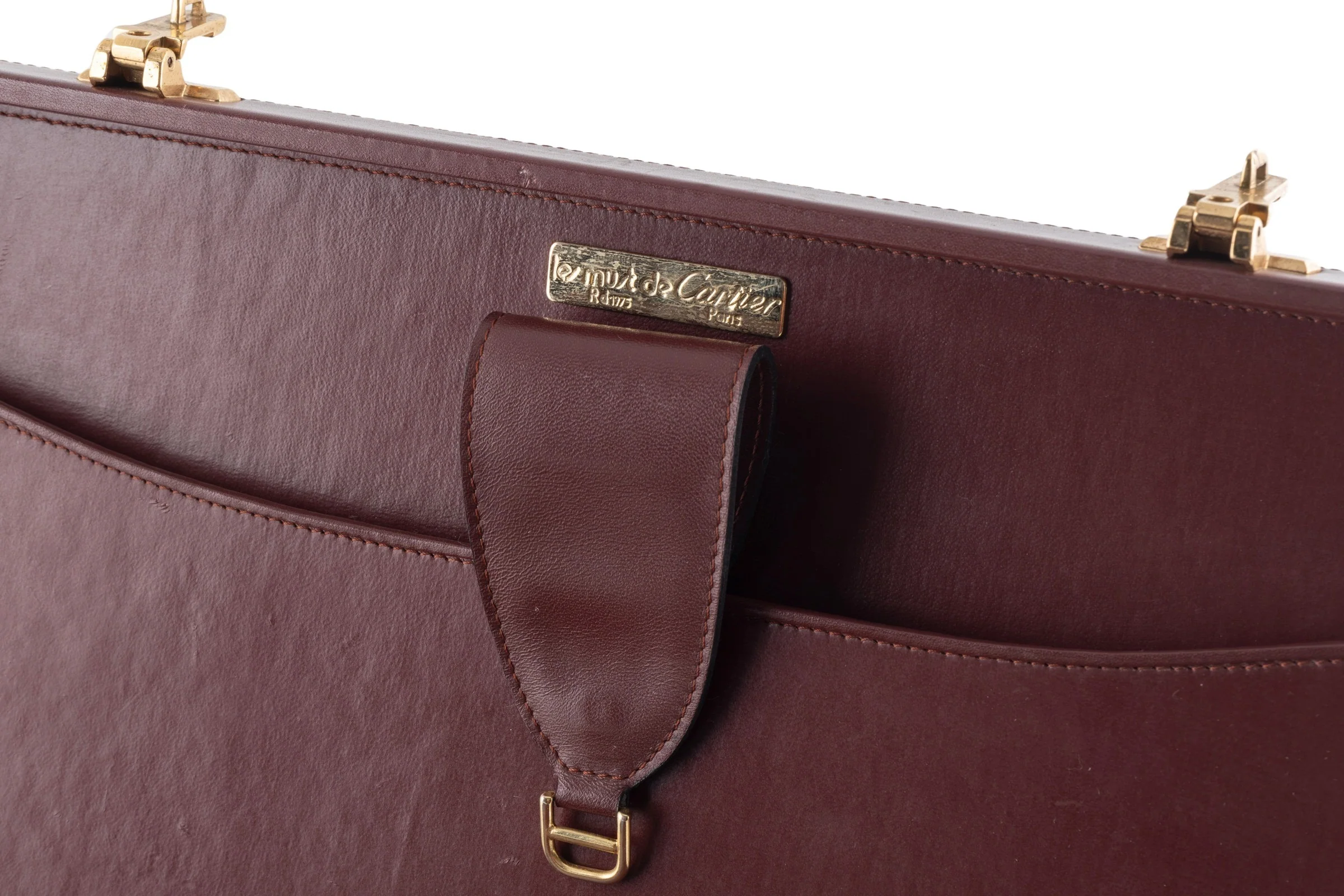 Cartier leather briefcase 24-hour with luggage tag 1980s vintage suitcase[KL26012] - Image 18