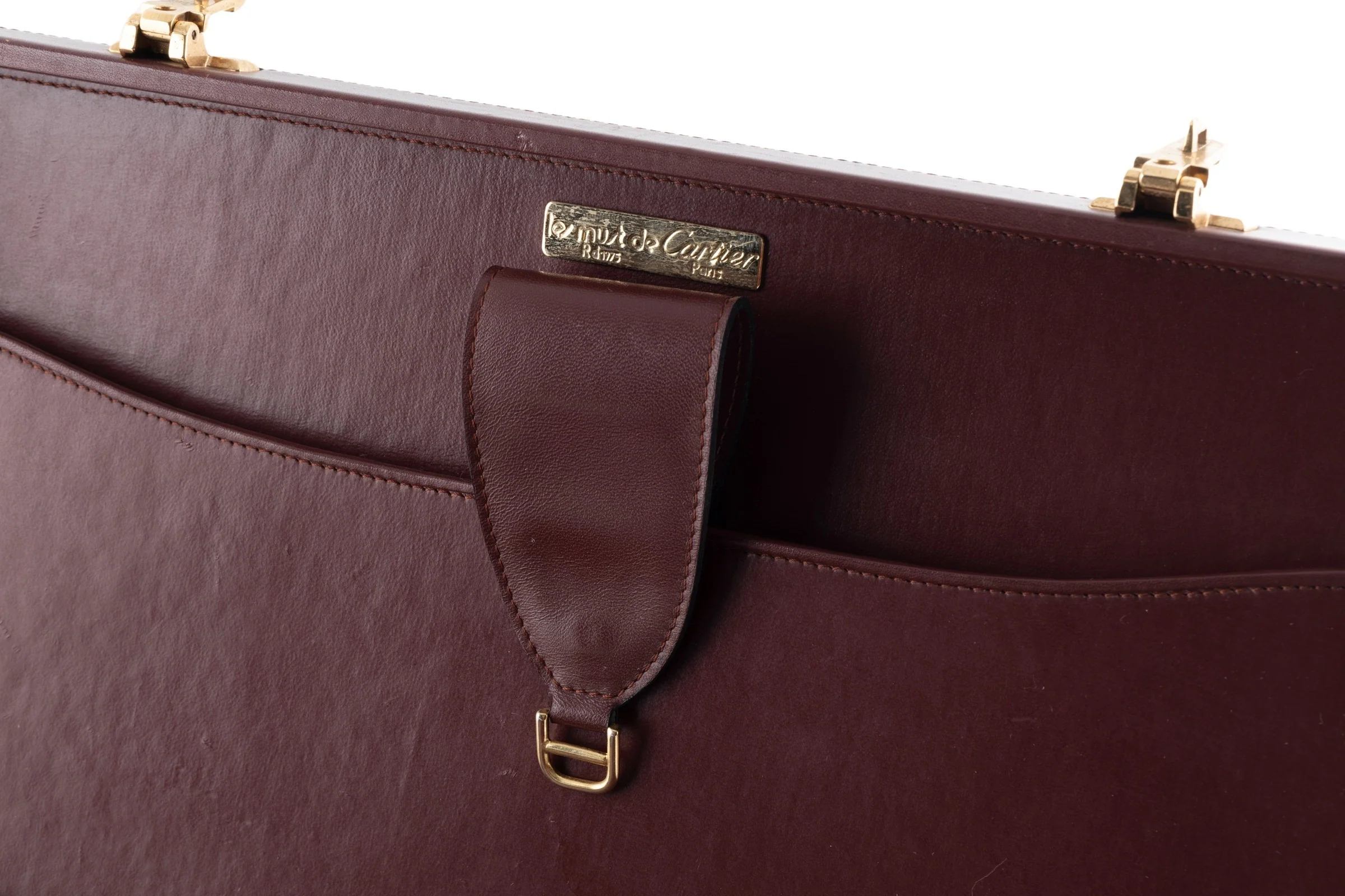 Cartier leather briefcase 24-hour with luggage tag 1980s vintage suitcase[KL26012] - Image 19