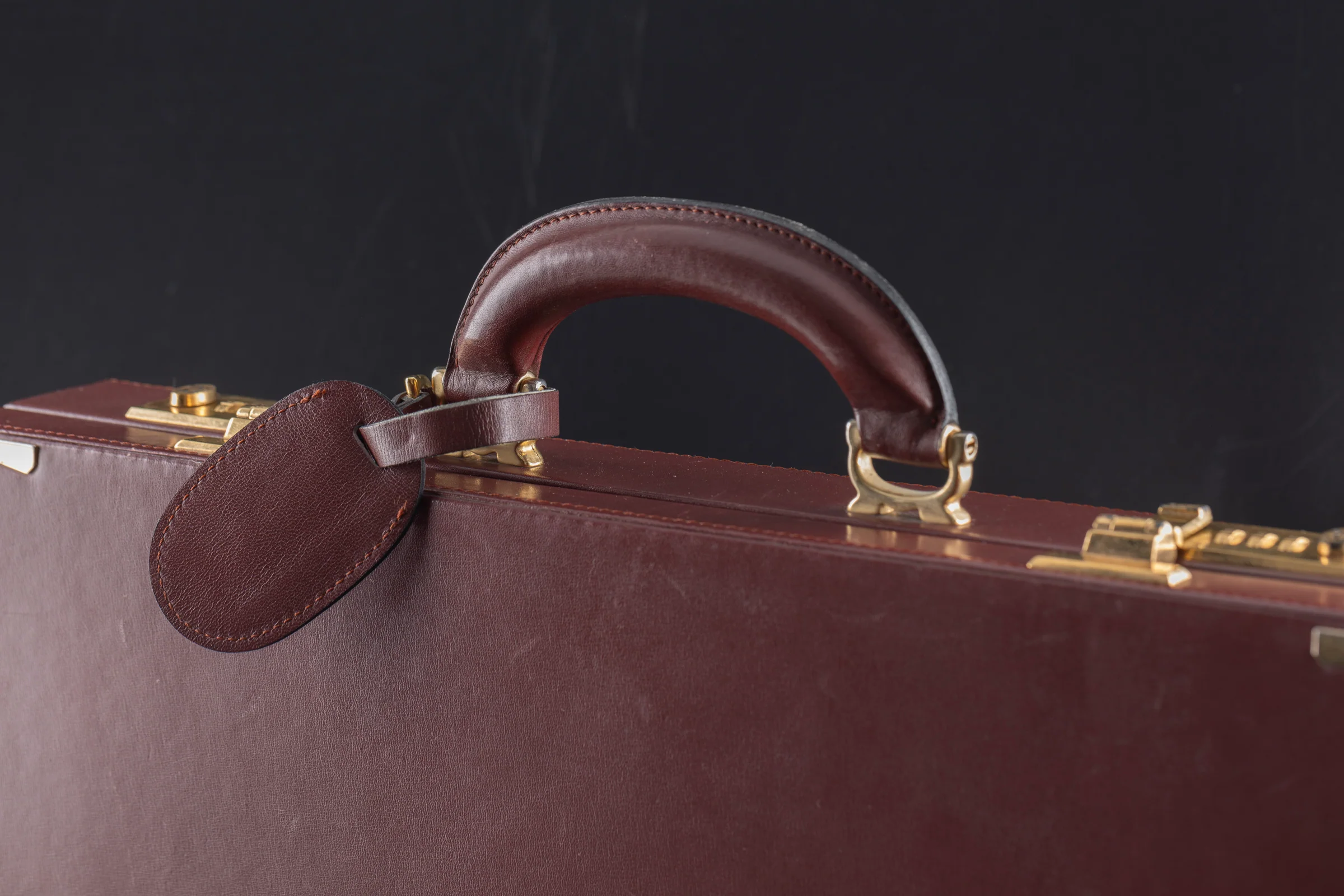 Cartier leather briefcase 24-hour with luggage tag 1980s vintage suitcase[KL26012] - Image 4