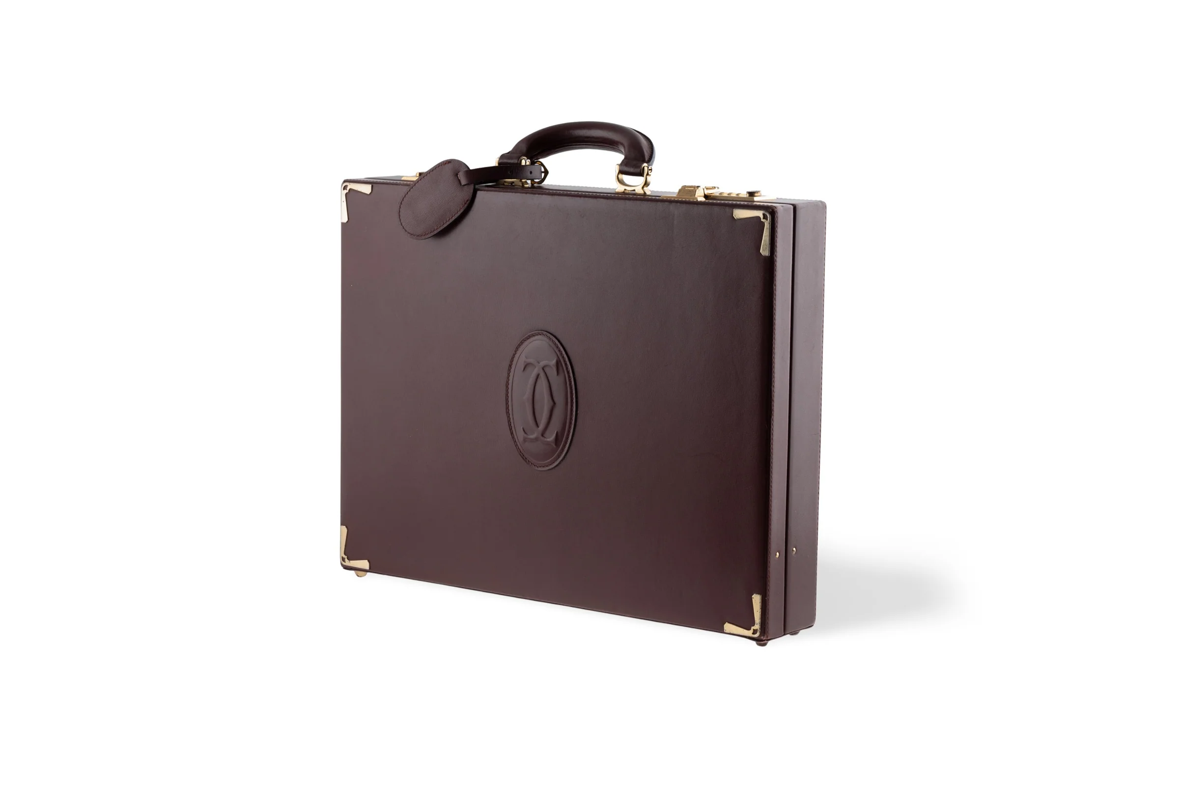 Cartier leather briefcase 24-hour with luggage tag 1980s vintage suitcase[KL26012] - Image 8