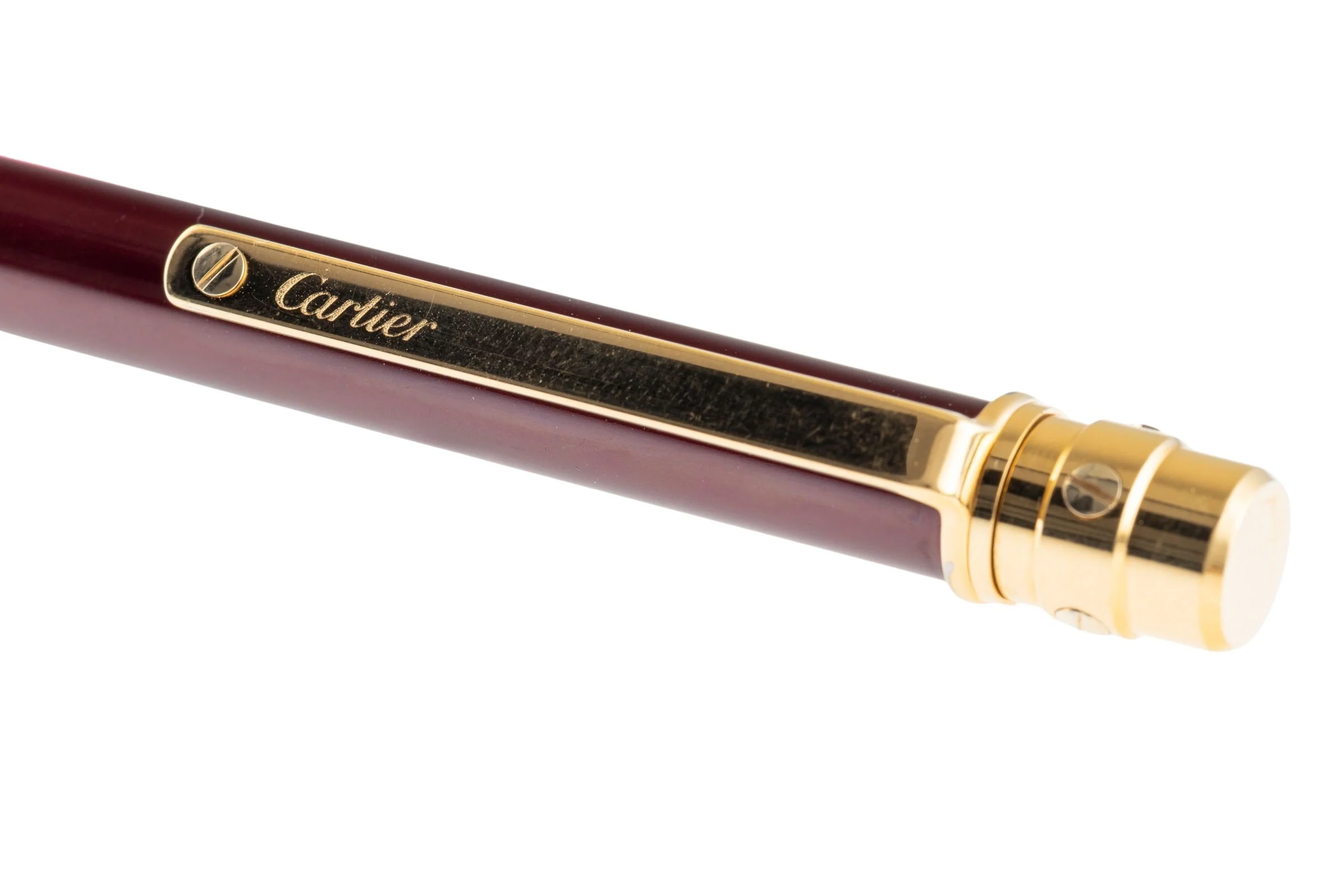 Cartier Must II Santos ballpoint pen lacquer Bordeaux gold-plated Ref. ST 150190[KL25988] - Image 10