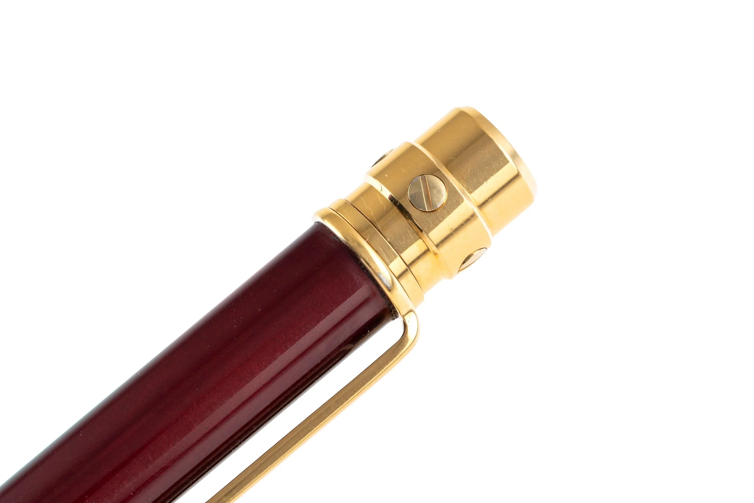 Cartier Must II Santos ballpoint pen lacquer Bordeaux gold-plated Ref. ST 150190[KL25988] - Image 11