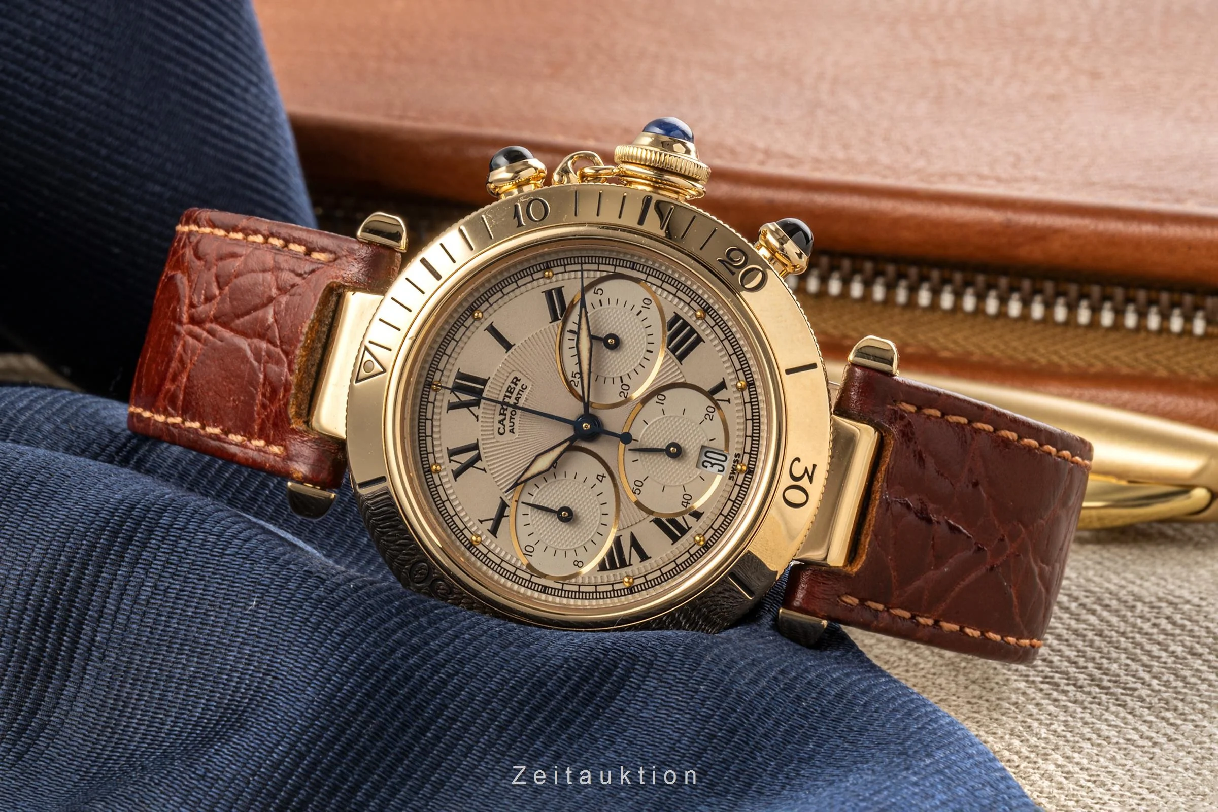 Cartier Pasha chronograph 18 ct gold automatic men's watch 2111, W3007751 LP: 27900EUR  [2304268] - Image 2