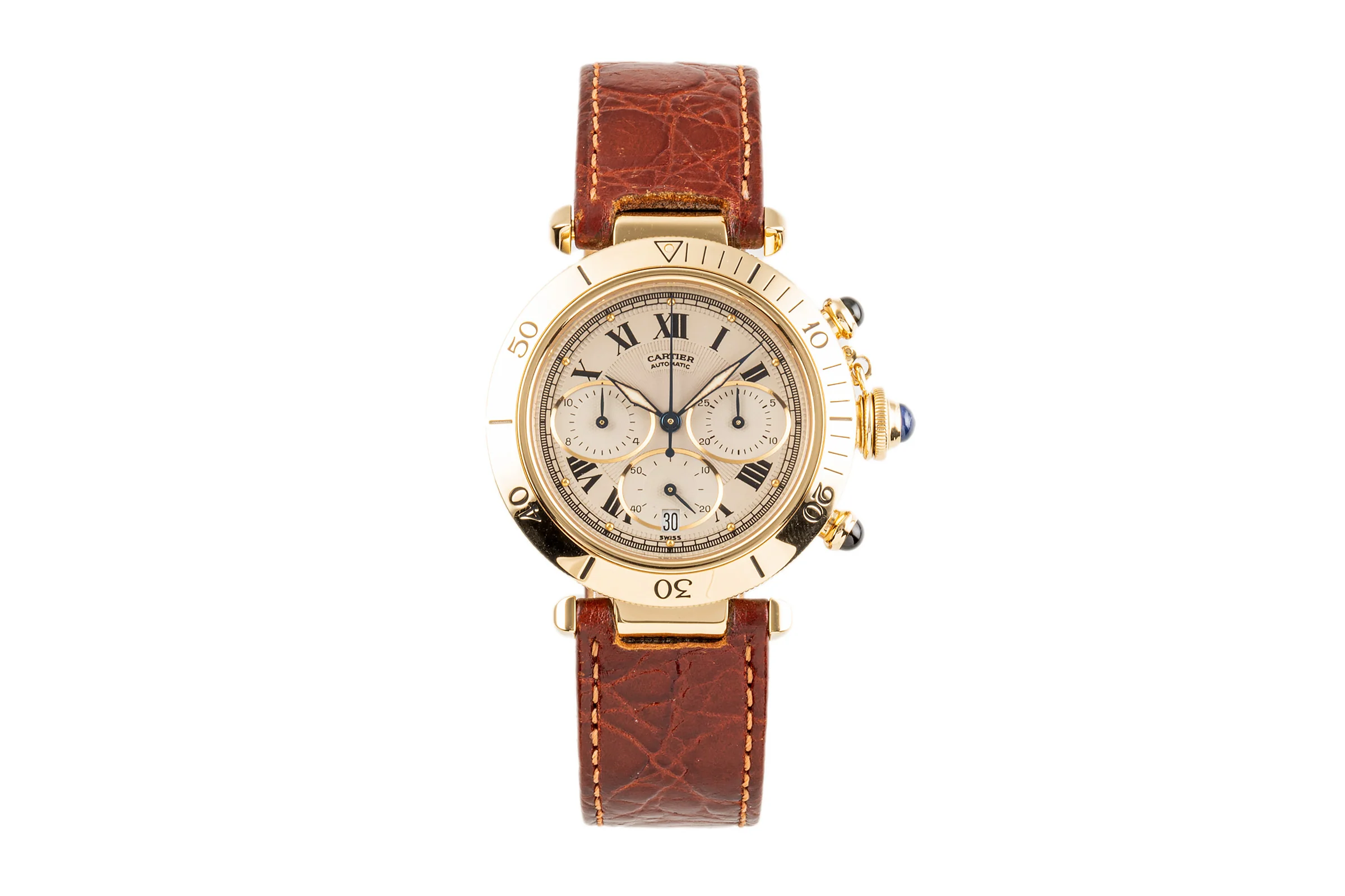Cartier Pasha chronograph 18 ct gold automatic men's watch 2111, W3007751 LP: 27900EUR  [2304268] - Image 4