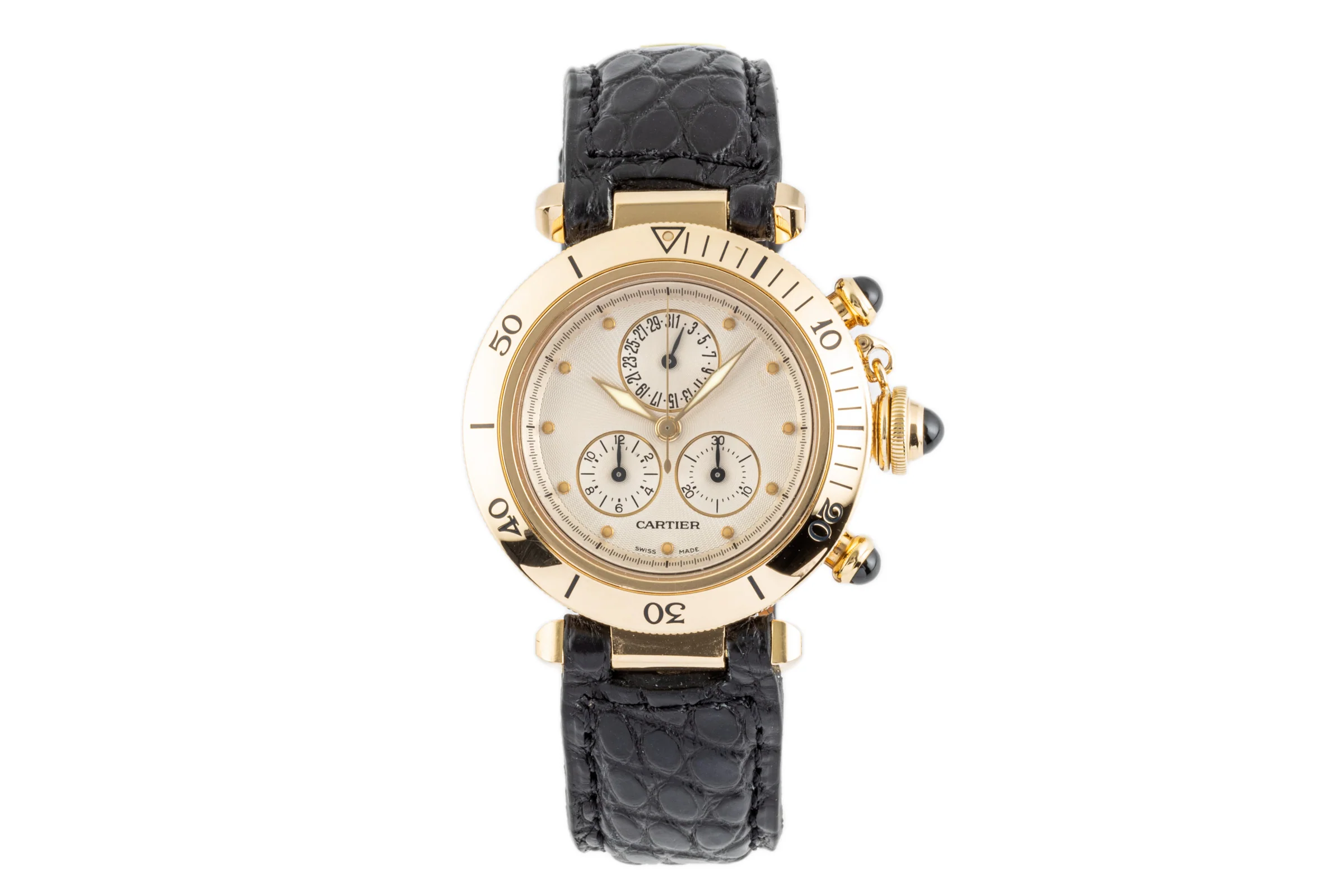 Cartier Pasha chronograph 18 ct gold quartz men's watch 1353  [2207688] - Image 4