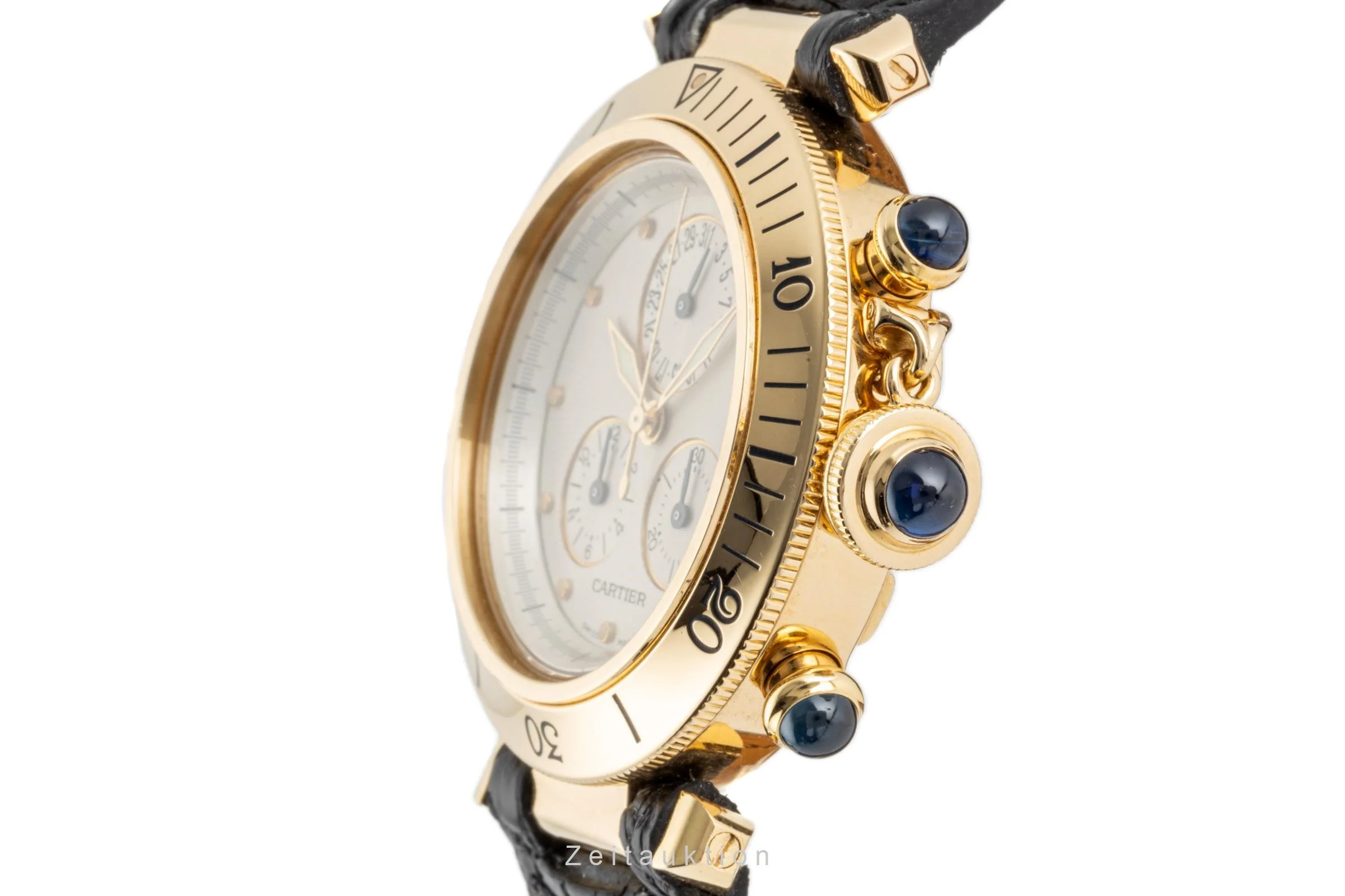Cartier Pasha chronograph 18 ct gold quartz men's watch 1353  [2207688] - Image 6