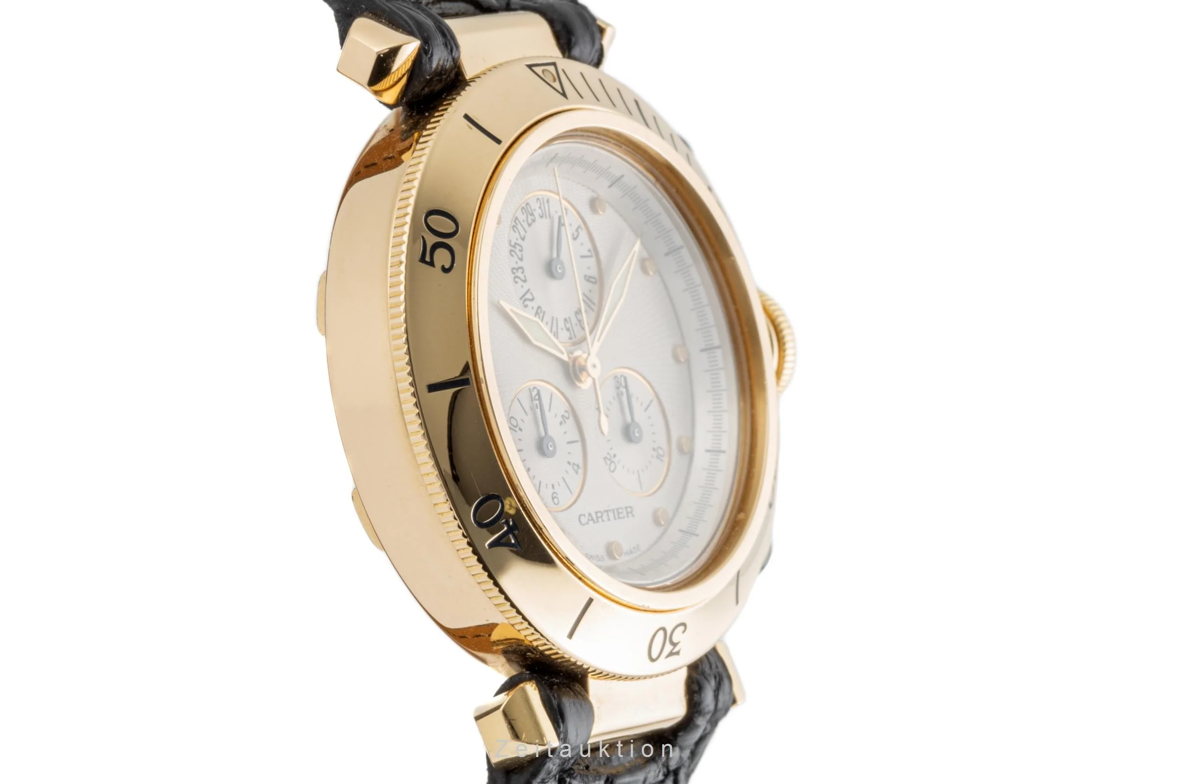 Cartier Pasha chronograph 18 ct gold quartz men's watch 1353  [2207688] - Image 7