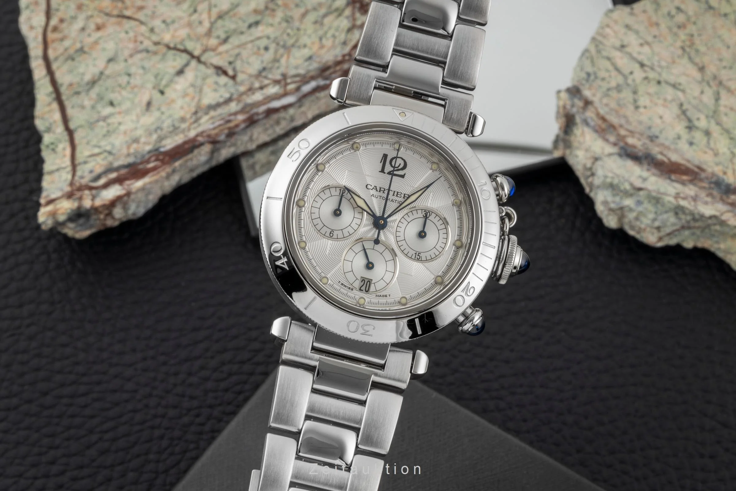 Cartier Pasha chronograph steel automatic men's watch W31030H3  [2600001] - Image 2