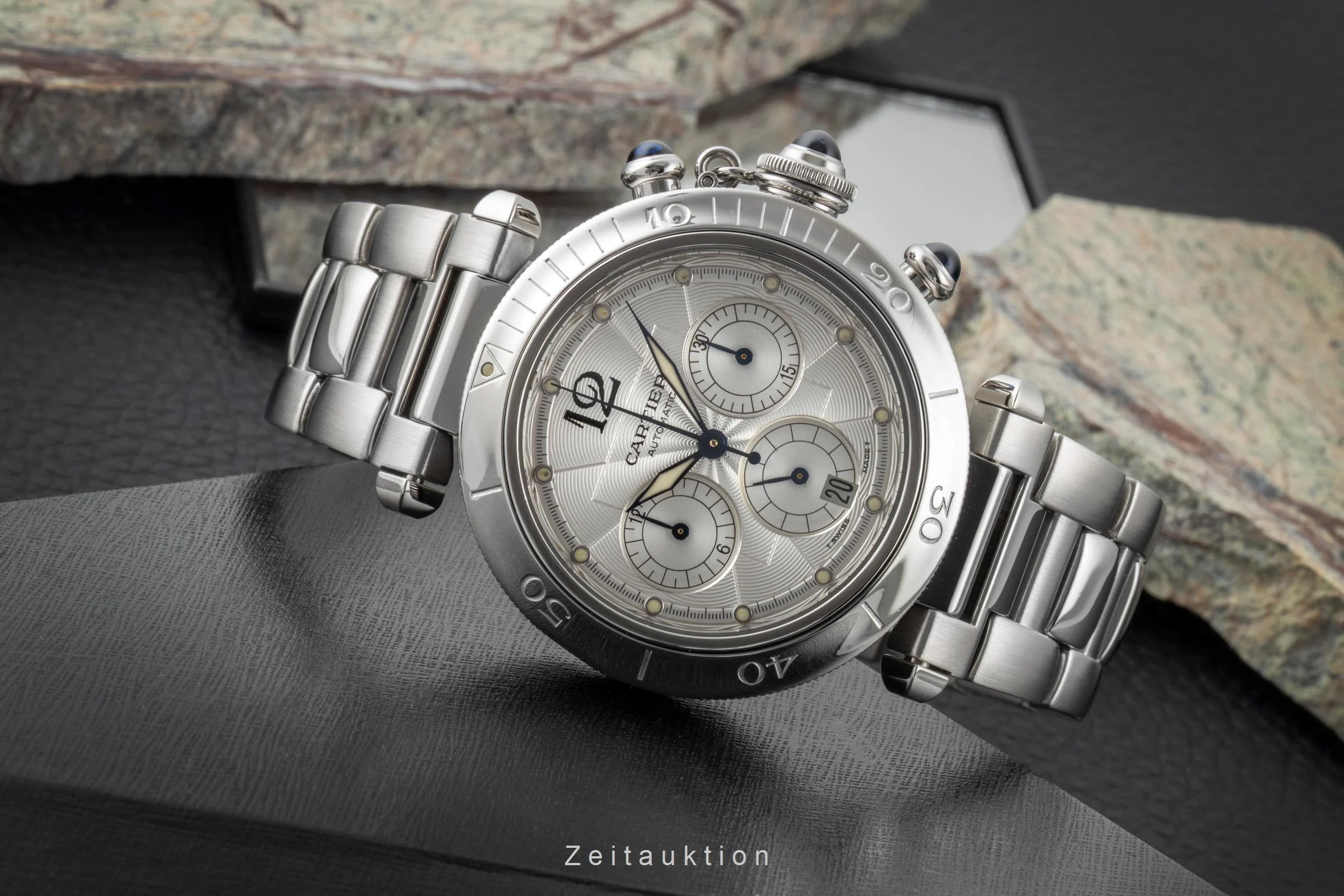 Cartier Pasha chronograph steel automatic men's watch W31030H3  [2600001] - Image 3
