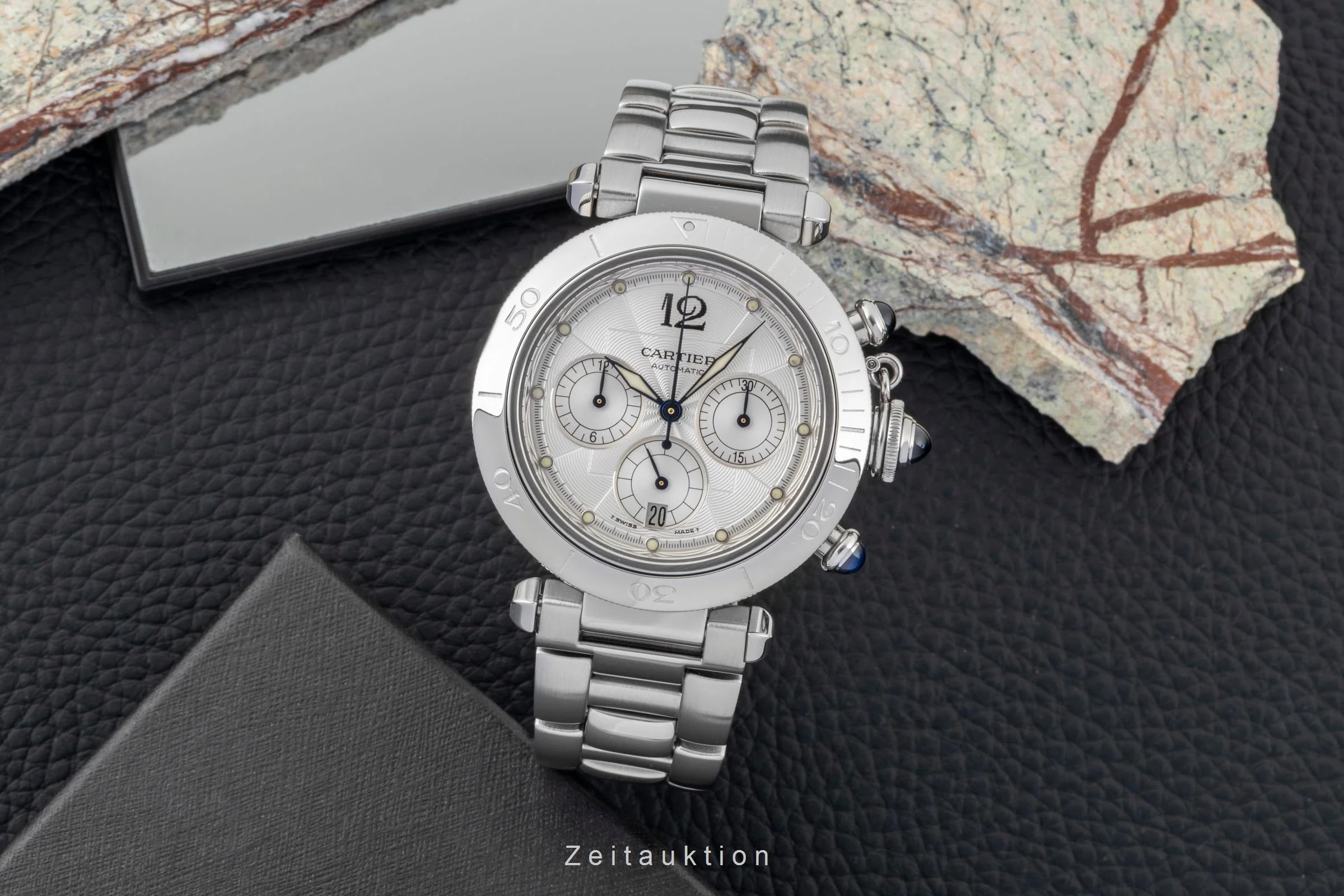 Cartier Pasha chronograph steel automatic men's watch W31030H3  [2600001] - Image 4