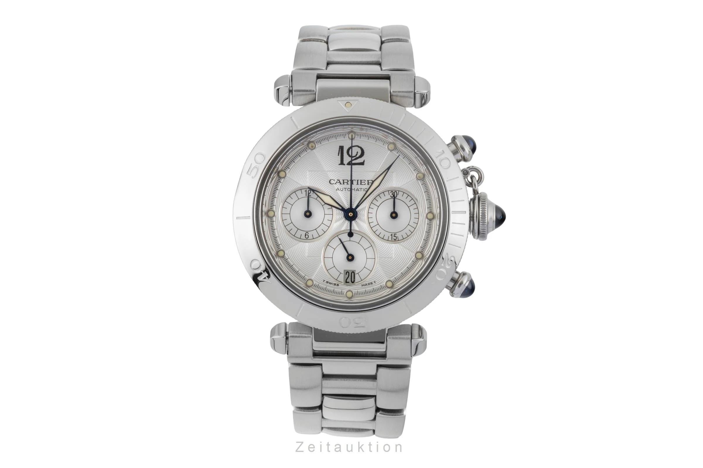 Cartier Pasha chronograph steel automatic men's watch W31030H3  [2600001] - Image 5