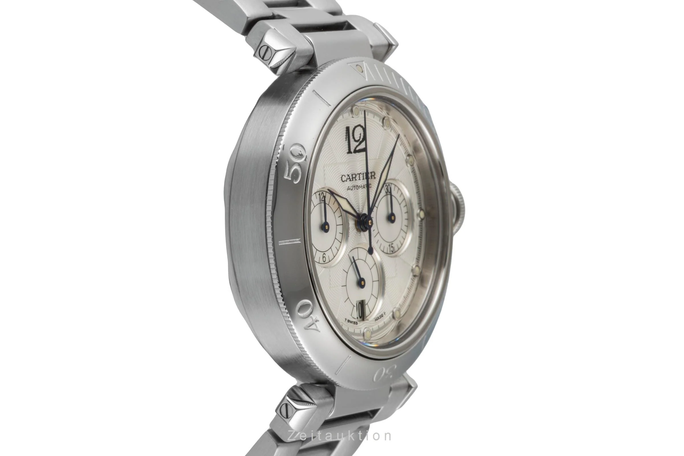 Cartier Pasha chronograph steel automatic men's watch W31030H3  [2600001] - Image 8