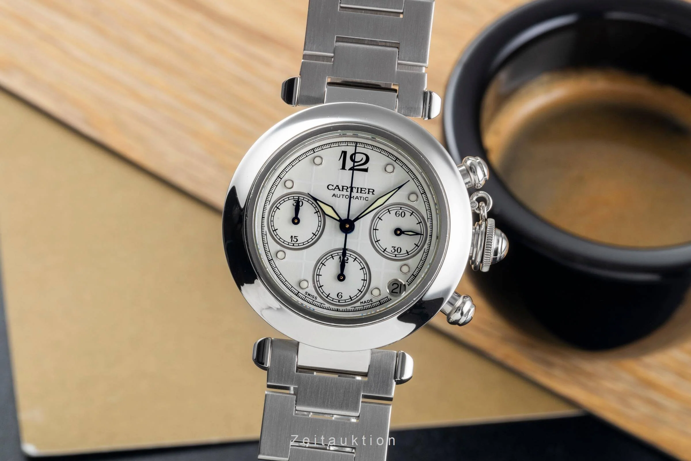 Cartier Pasha chronograph steel automatic men's watch W31039M7 2412 LP: 7200EUR  [2500177] - Image 2