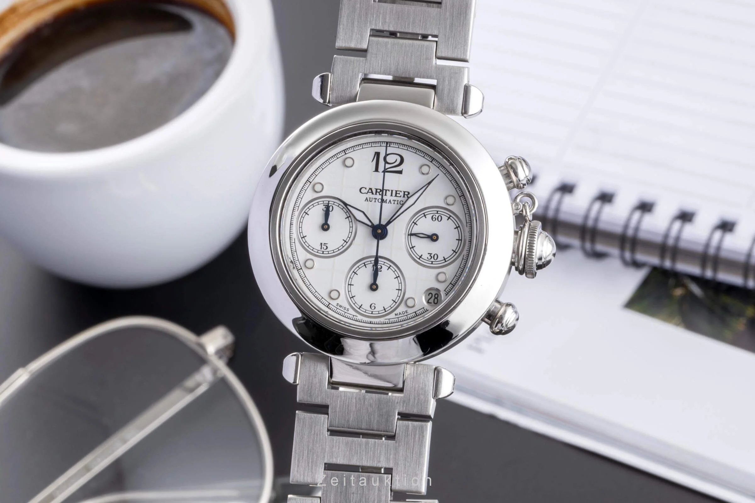 Cartier Pasha chronograph steel automatic men's watch W31039M7 LP: 7200EUR  [2500326] - Image 2