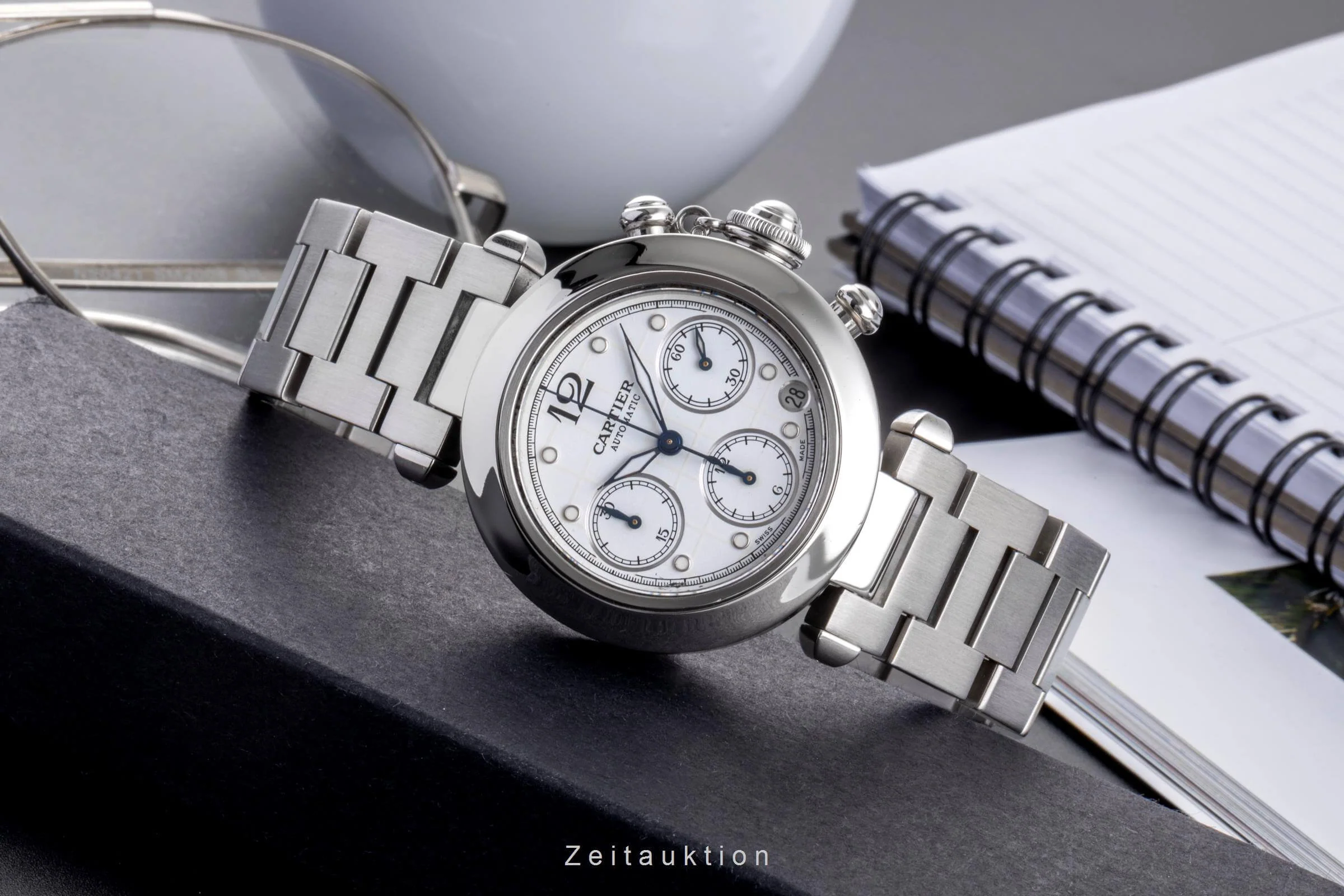 Cartier Pasha chronograph steel automatic men's watch W31039M7 LP: 7200EUR  [2500326] - Image 3