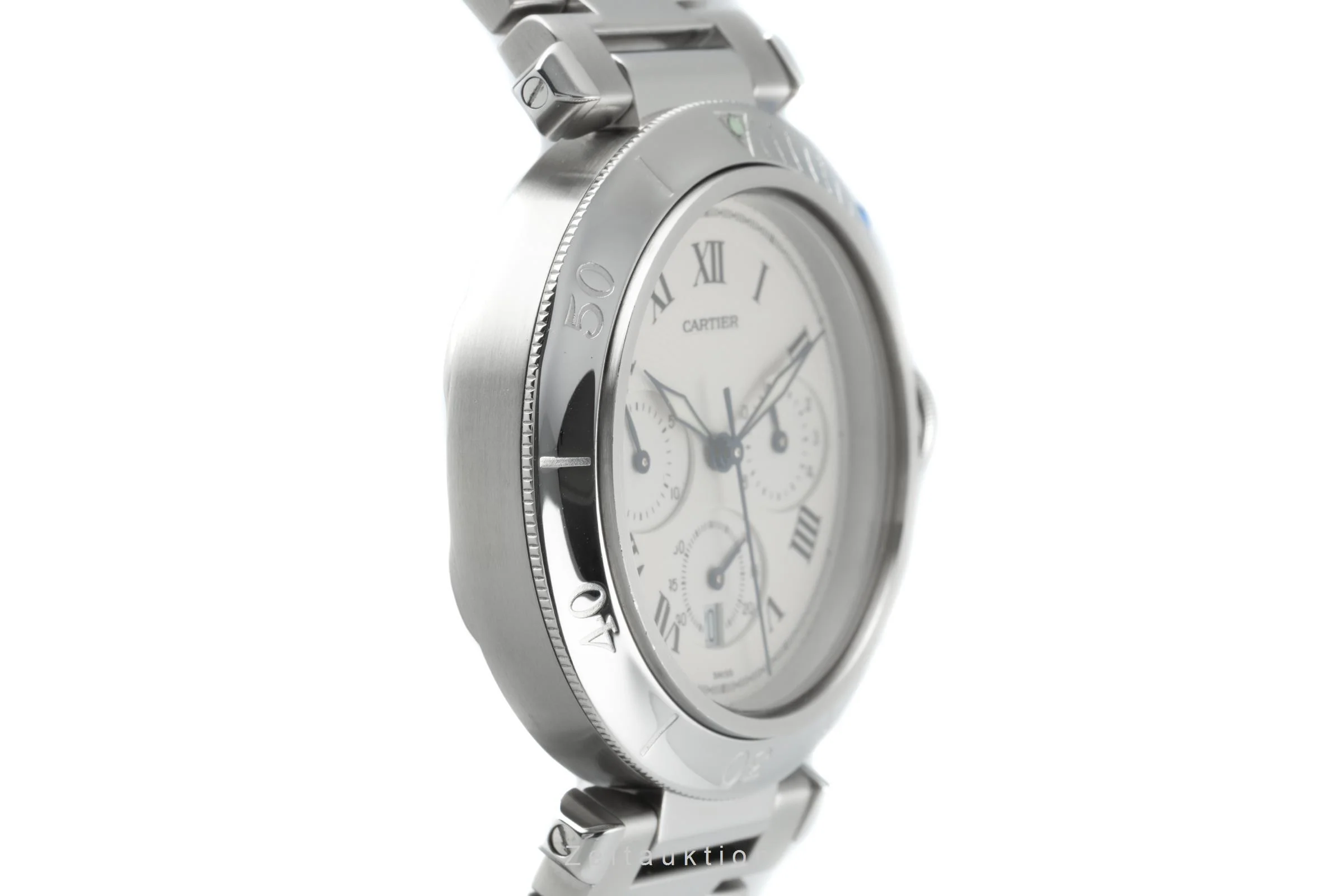 Cartier Pasha chronograph steel quartz men's watch 1050, W31018H3  [2202504] - Image 7