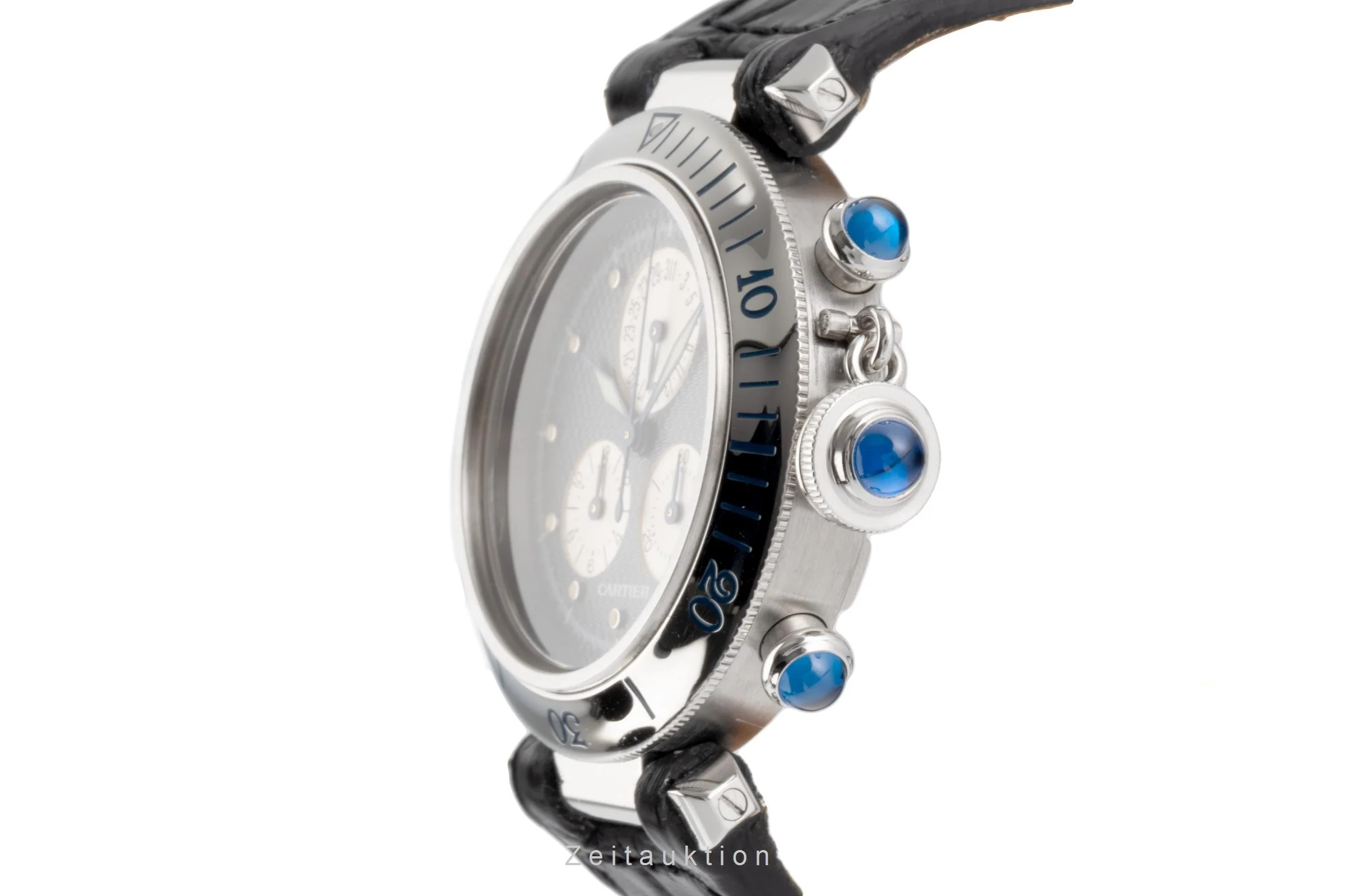 Cartier Pasha chronograph steel quartz men's watch 1352 1  [2107046] - Image 6