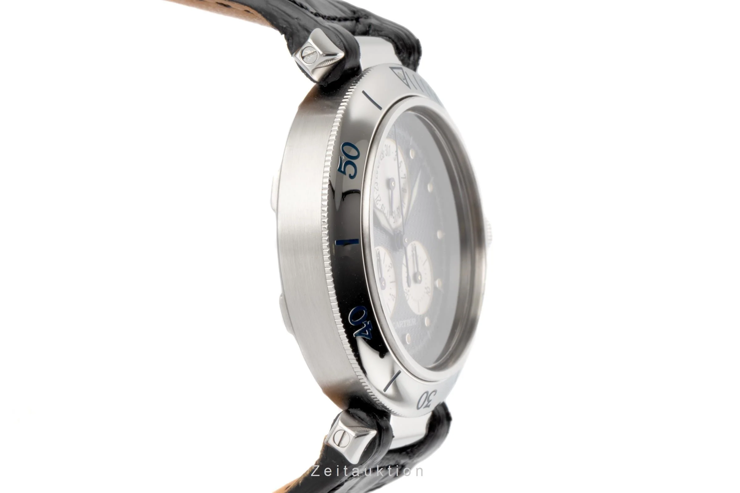 Cartier Pasha chronograph steel quartz men's watch 1352 1  [2107046] - Image 7