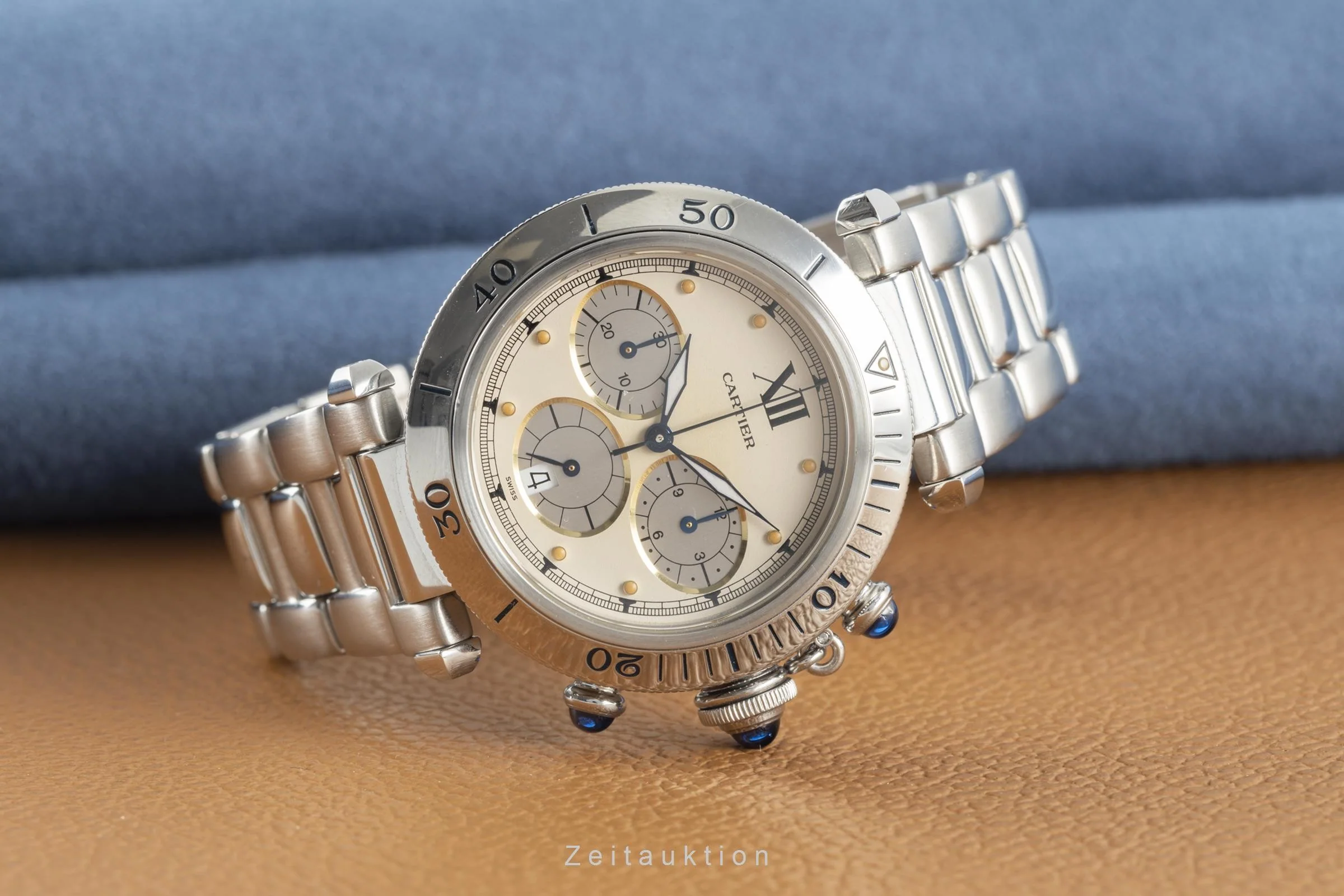 Cartier Pasha chronograph steel quartz men's watch 4030 LP: 9600EUR  [2108900] - Image 2