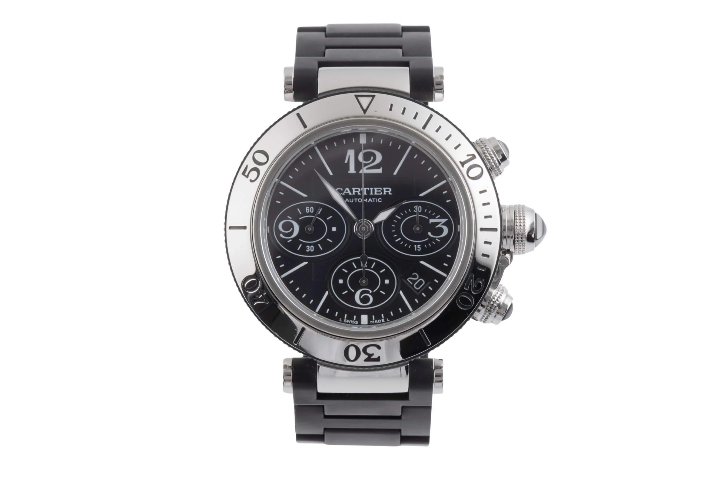 Cartier Pasha Seatimer chronograph ceramic / steel automatic men's watch W31088U2 LP: 11100EUR  [2501071] - Image 5