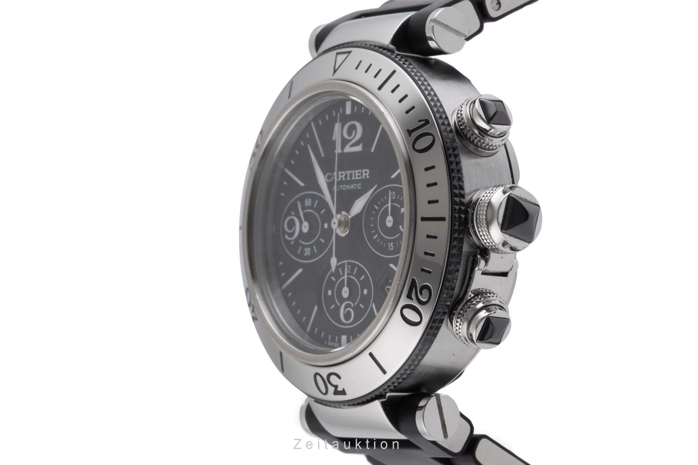 Cartier Pasha Seatimer chronograph ceramic / steel automatic men's watch W31088U2 LP: 11100EUR  [2501071] - Image 7