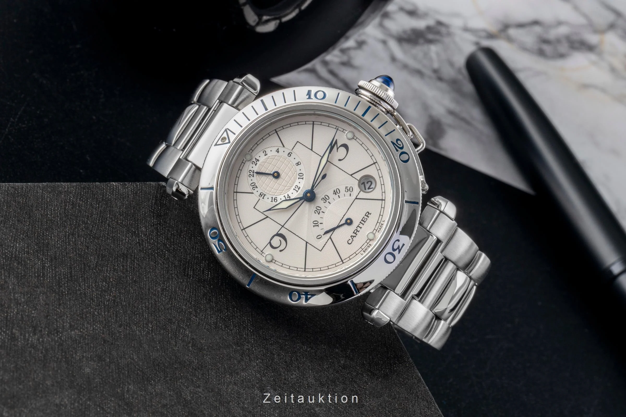 Cartier Pasha steel automatic men's watch W31037H3  [2600385] - Image 3